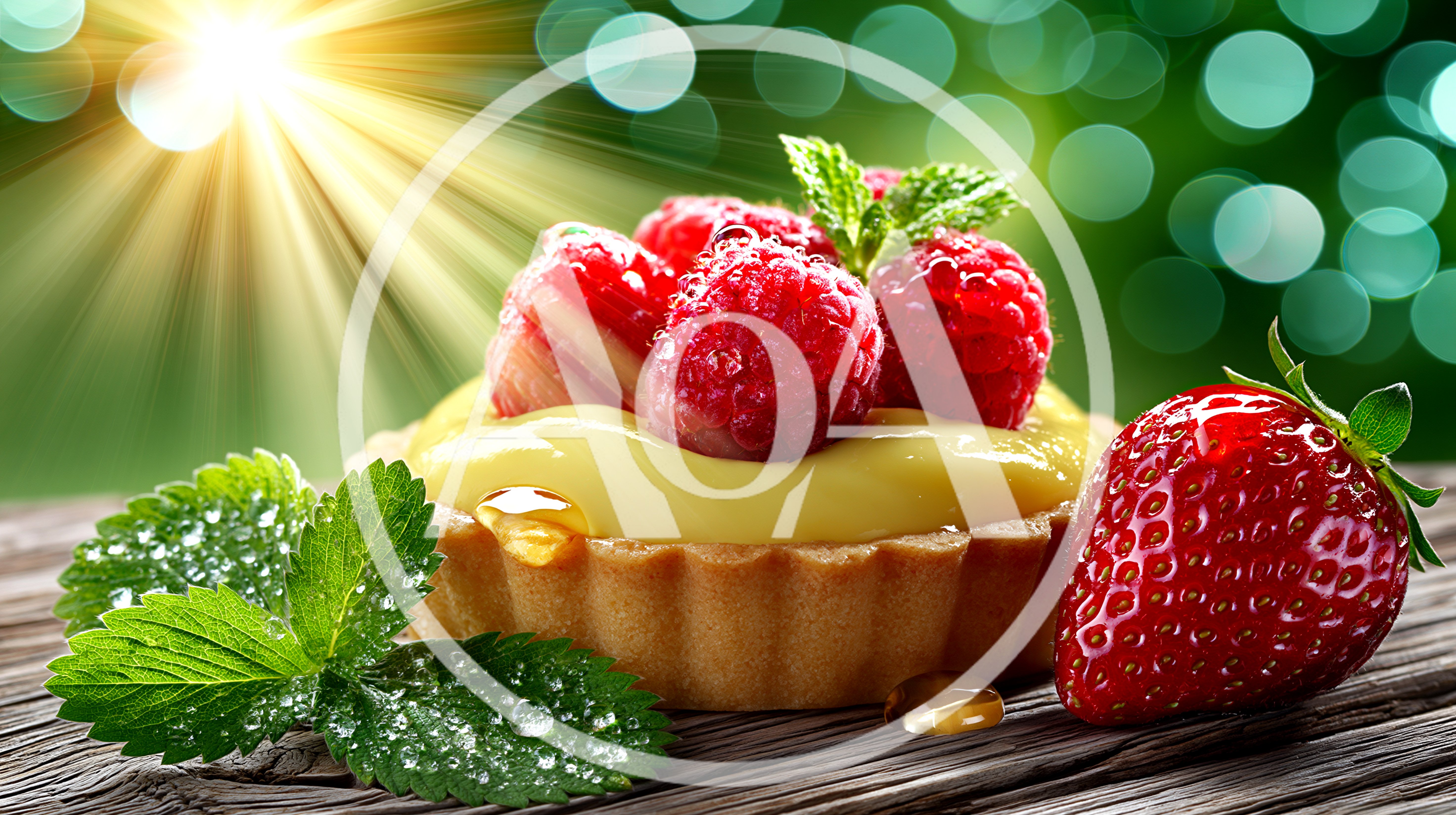 Fresh Fruit Tart With Raspberries And Strawberry