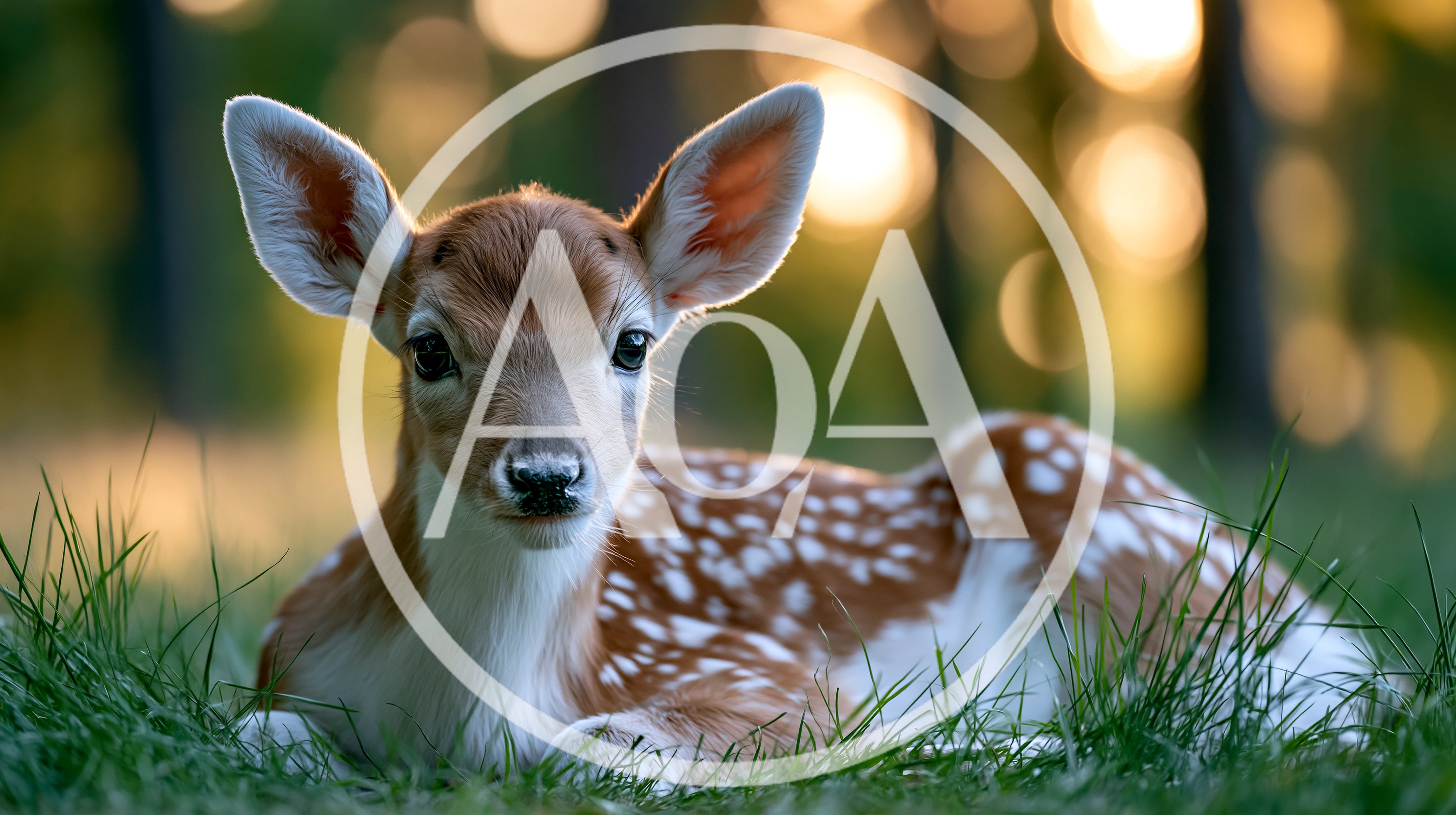 Adorable Fawn Resting In A Lush Green Meadow