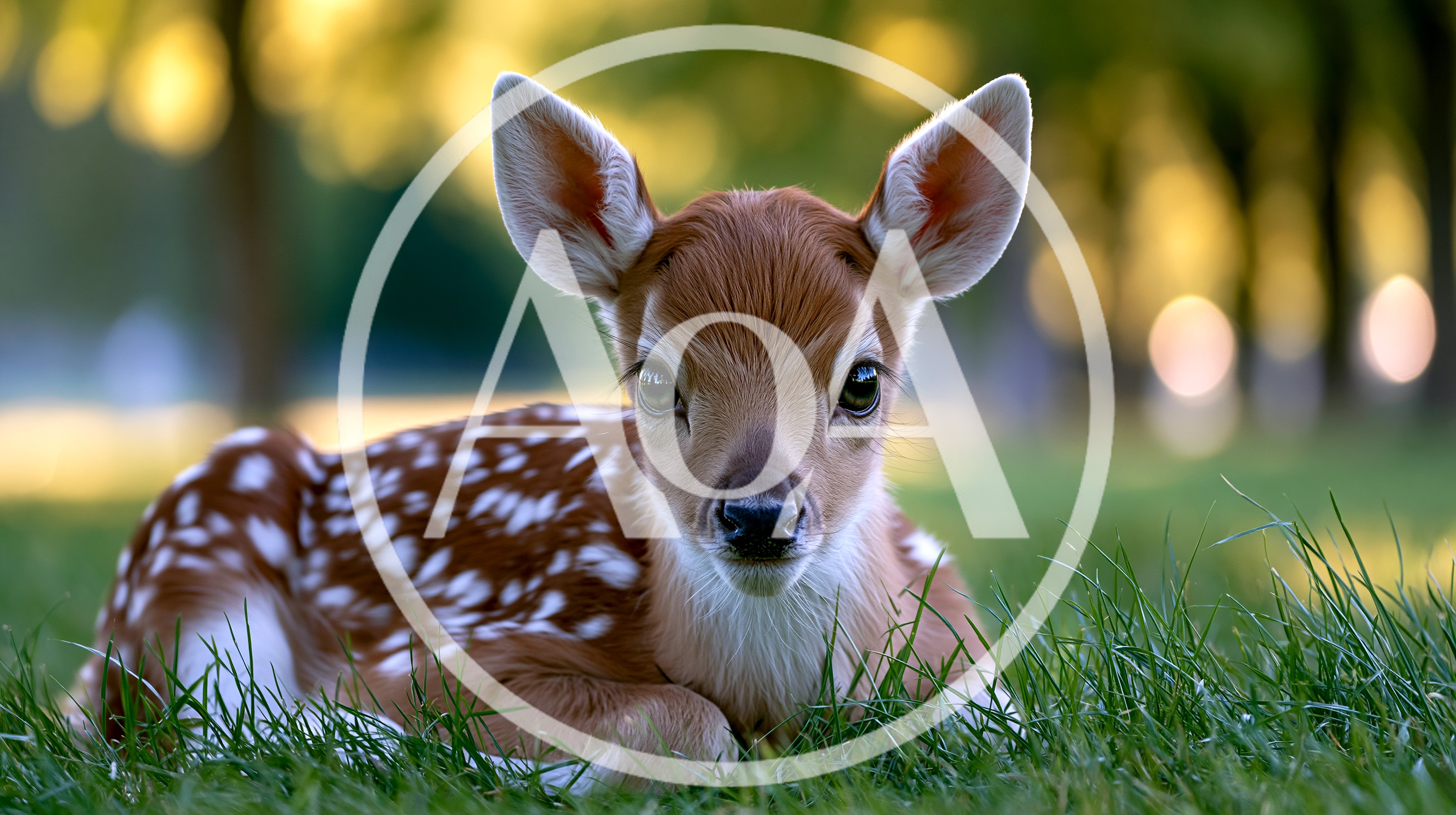 Adorable Fawn Resting In A Lush Green Meadow