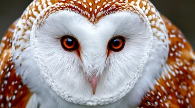 Close Up Portrait Of A Barn Owl