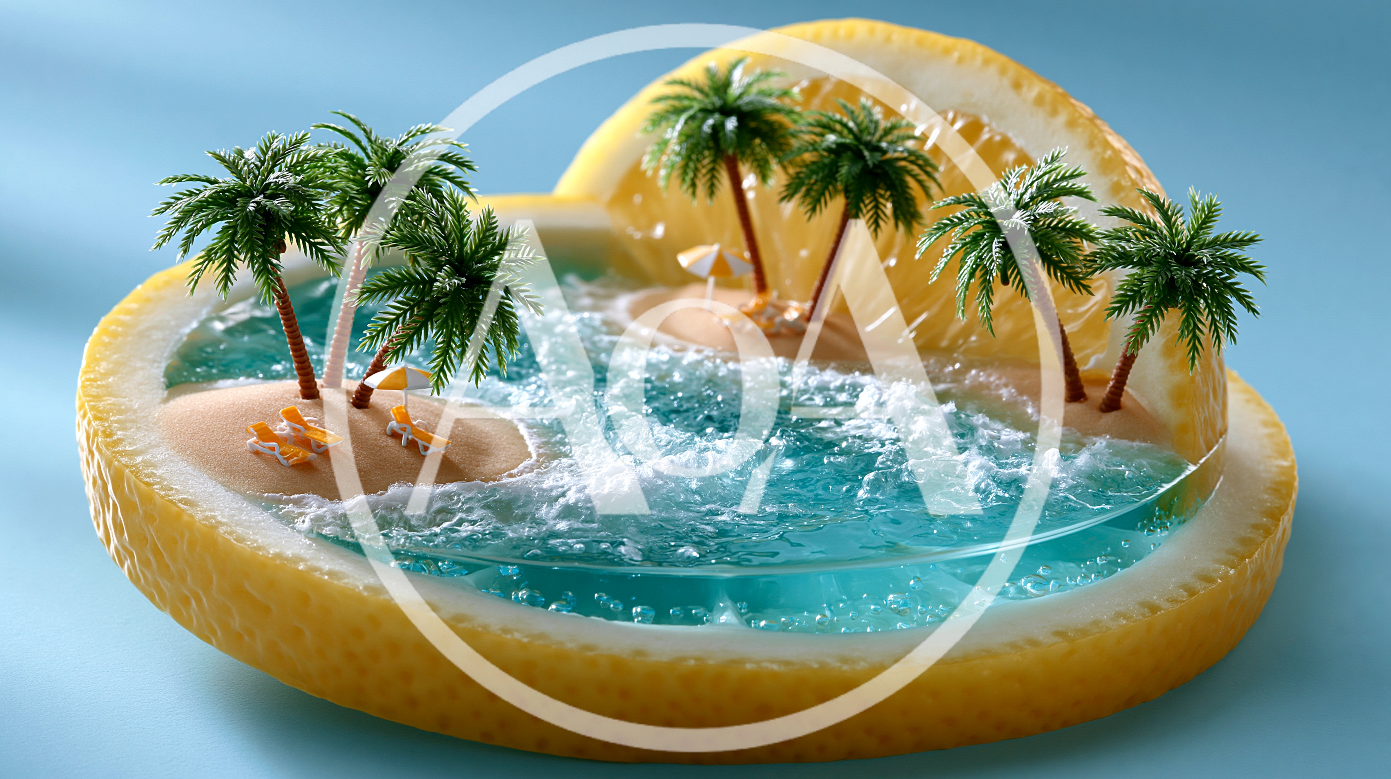 Miniature Tropical Island Paradise Inside A Lemon Slice