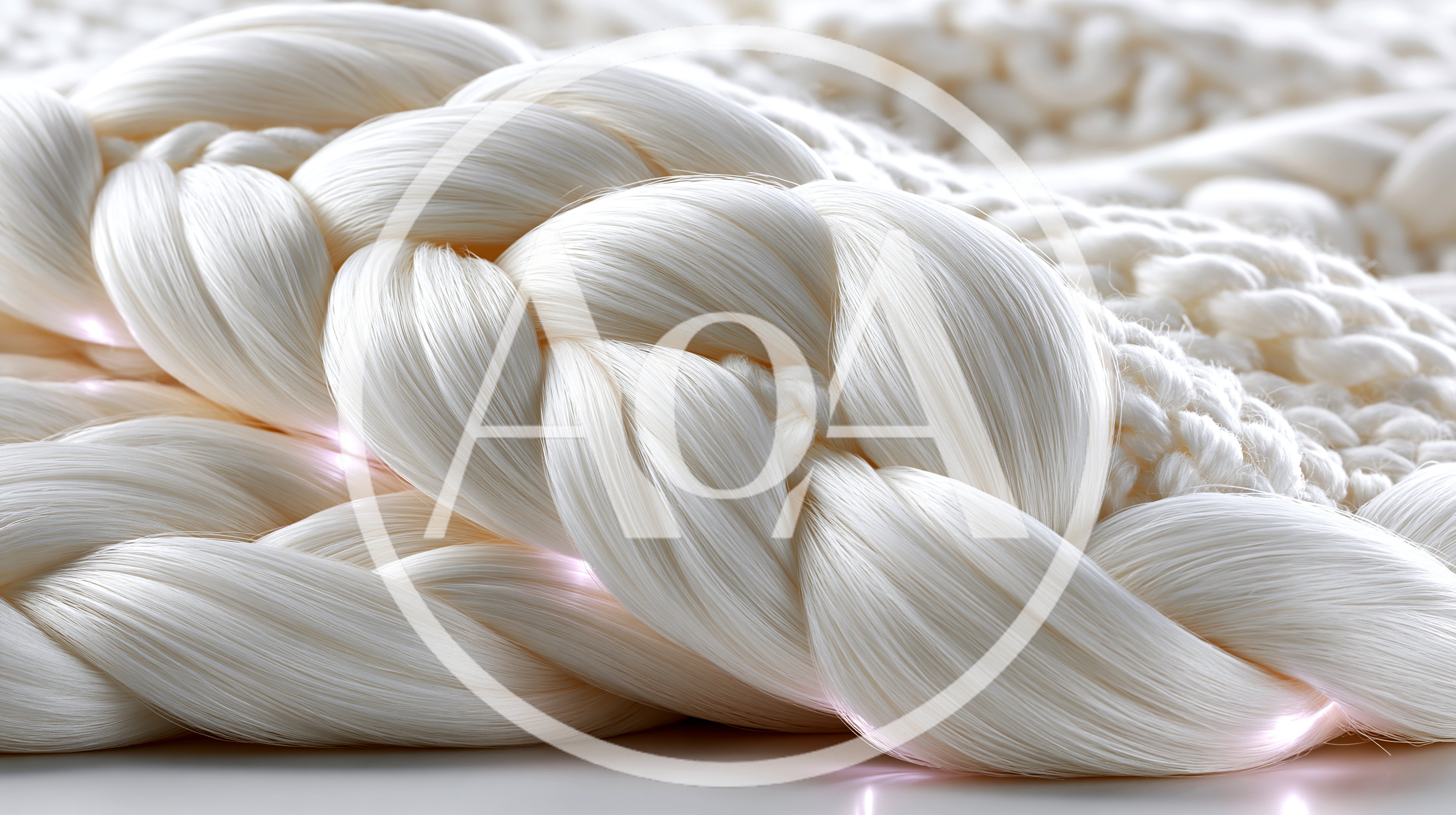 Close Up Of Thick White Braided Fiber Optic Cable