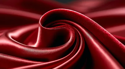 Deep Red Satin Fabric Swirl Texture