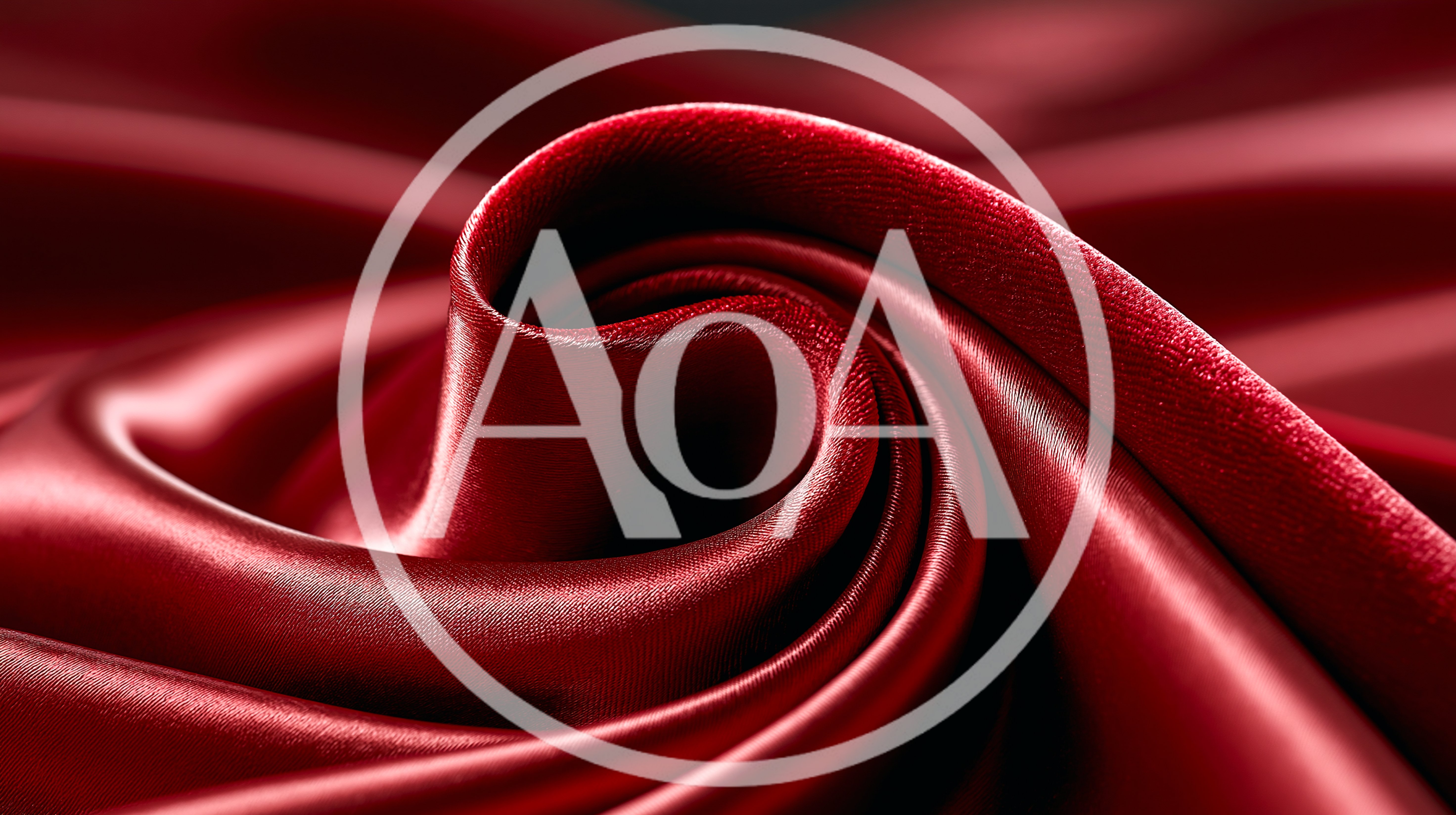 Deep Red Satin Fabric Swirl Texture