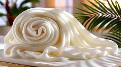 Fresh Rolled Mozzarella Cheese On A White Platter