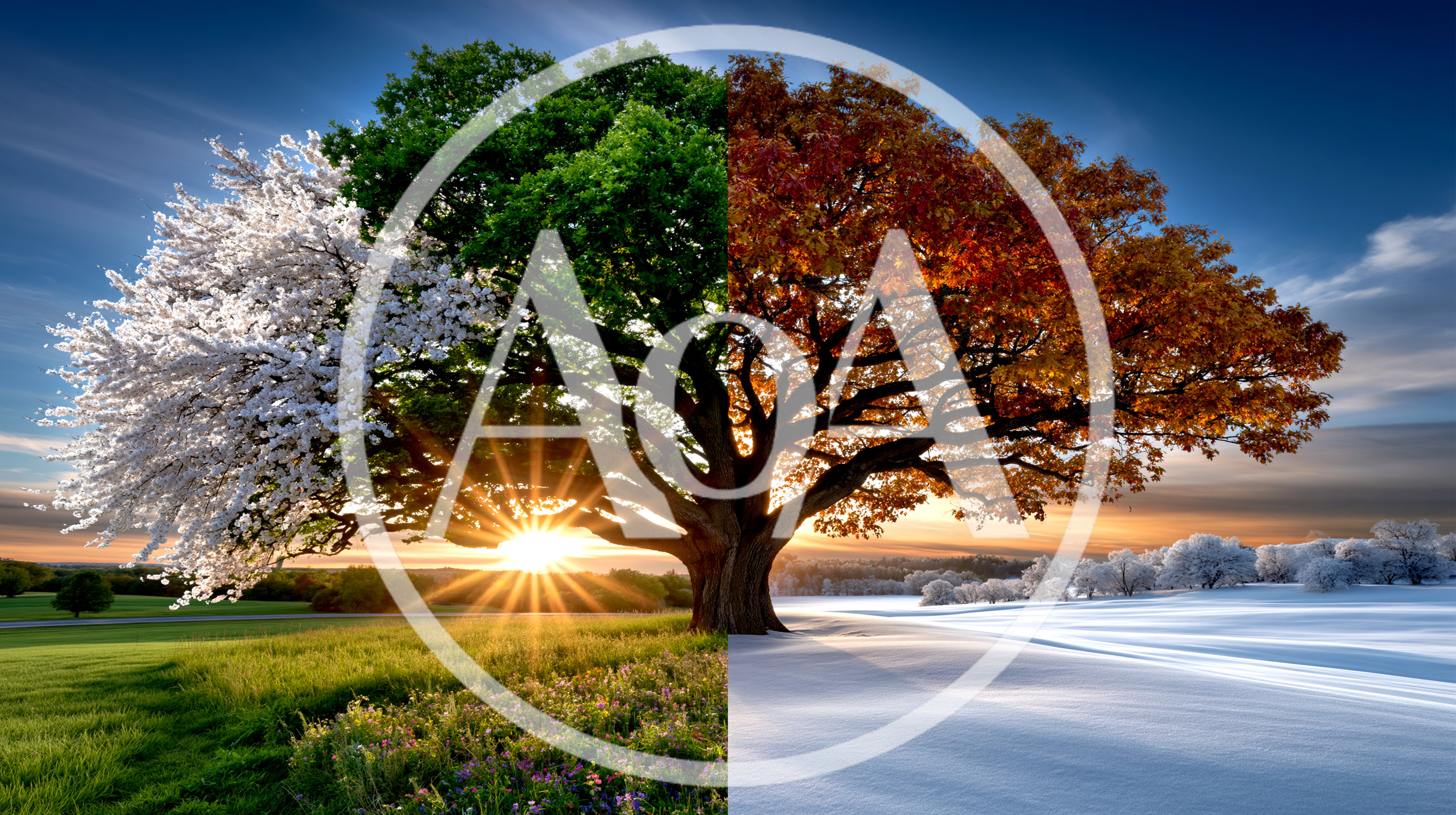 Four Seasons Concept Tree In A Single Landscape