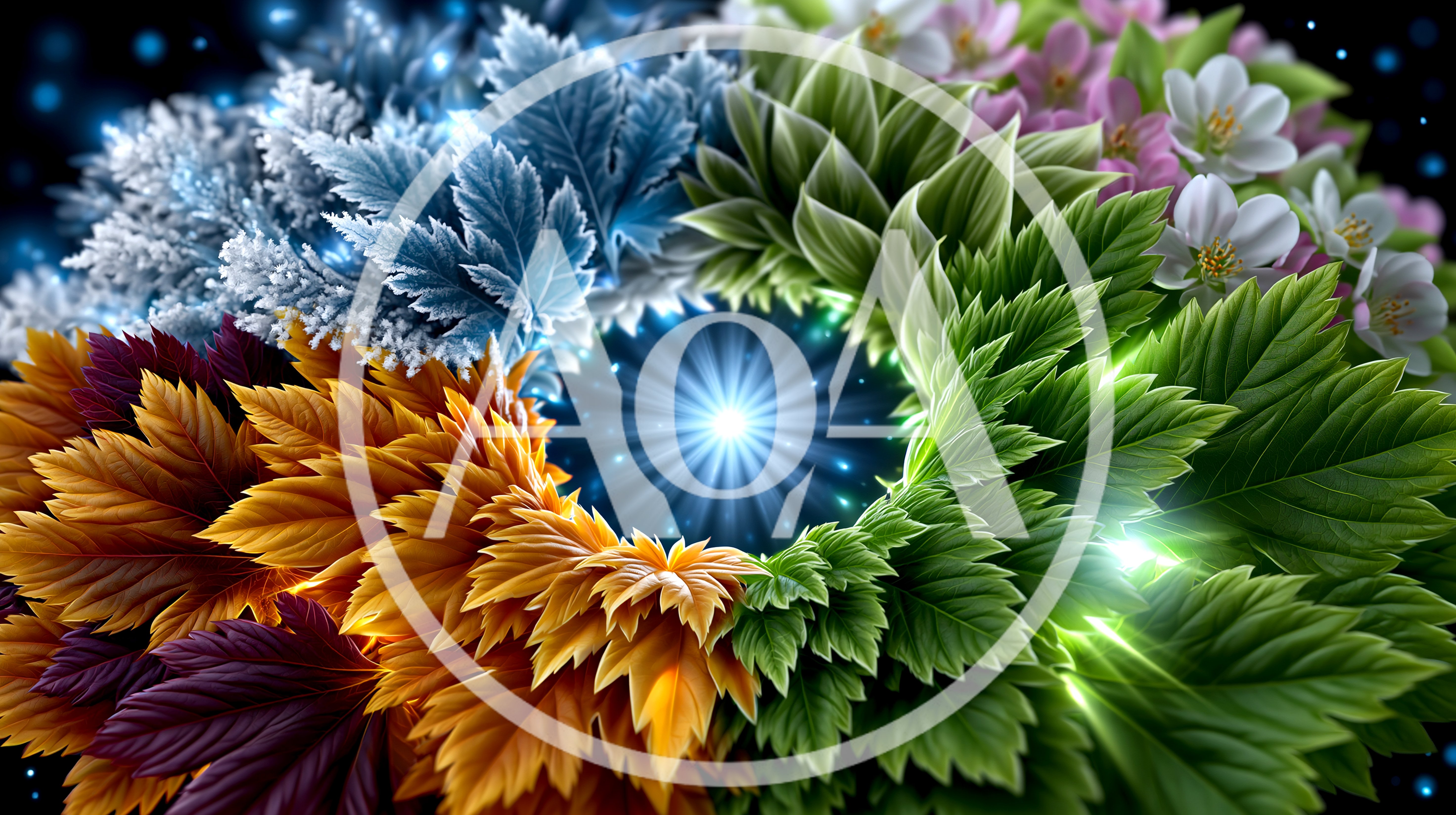 Four Seasons Circular Leaf Arrangement With Central Light