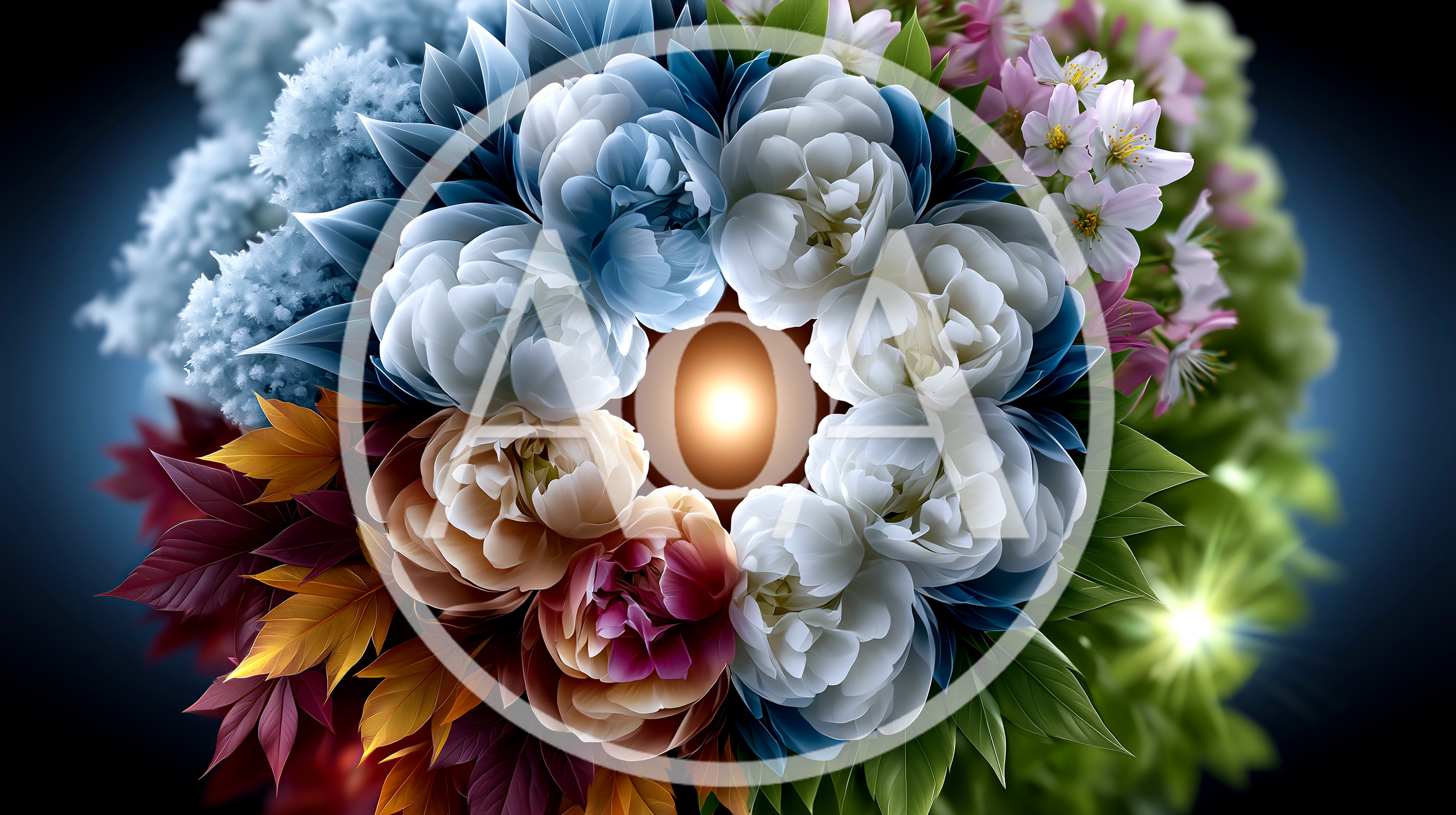 Abstract Floral Mandala With Glowing Center