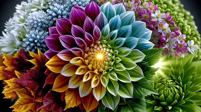 Vibrant Rainbow Dalia Flower Arrangement