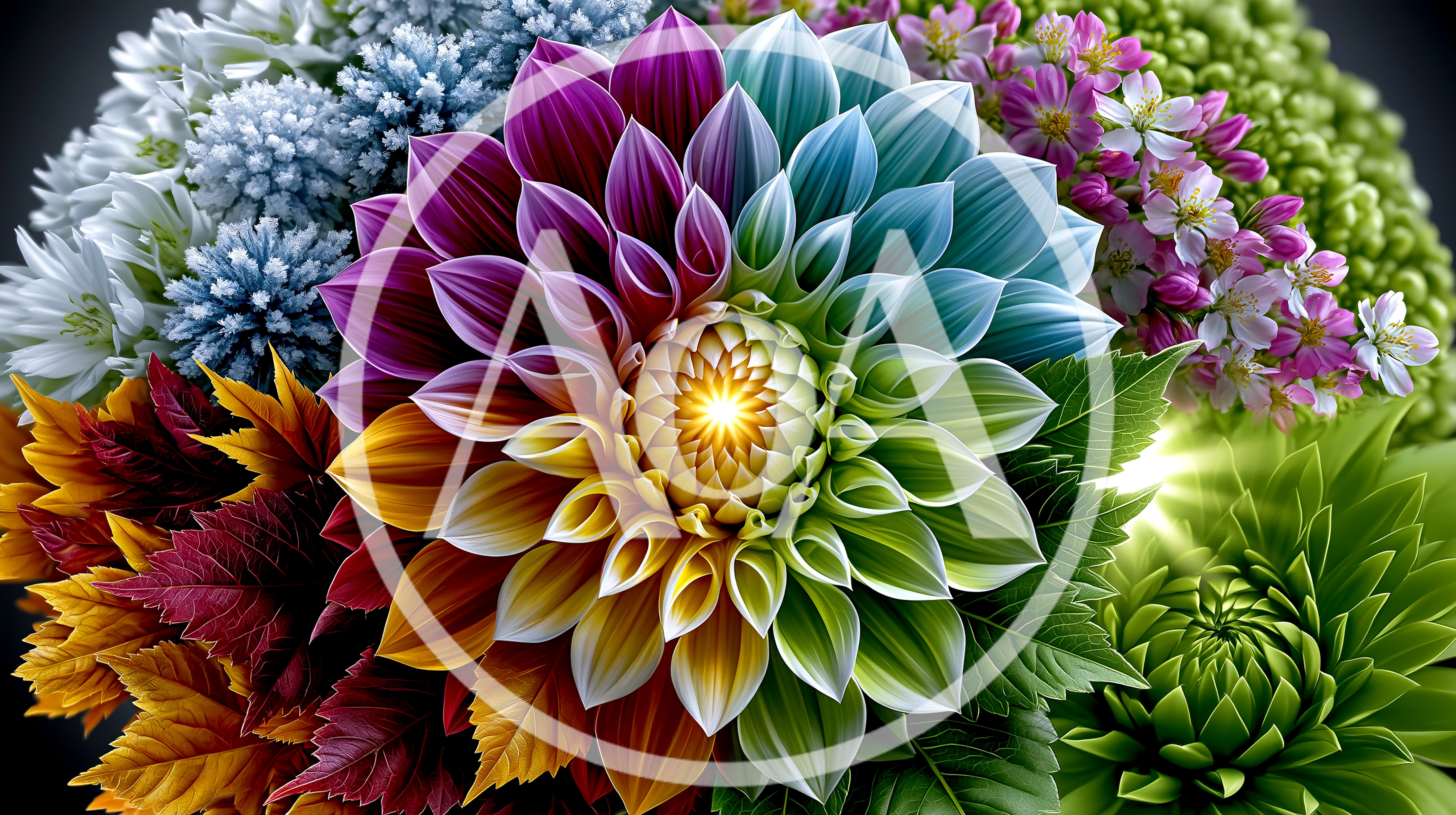 Vibrant Rainbow Dalia Flower Arrangement