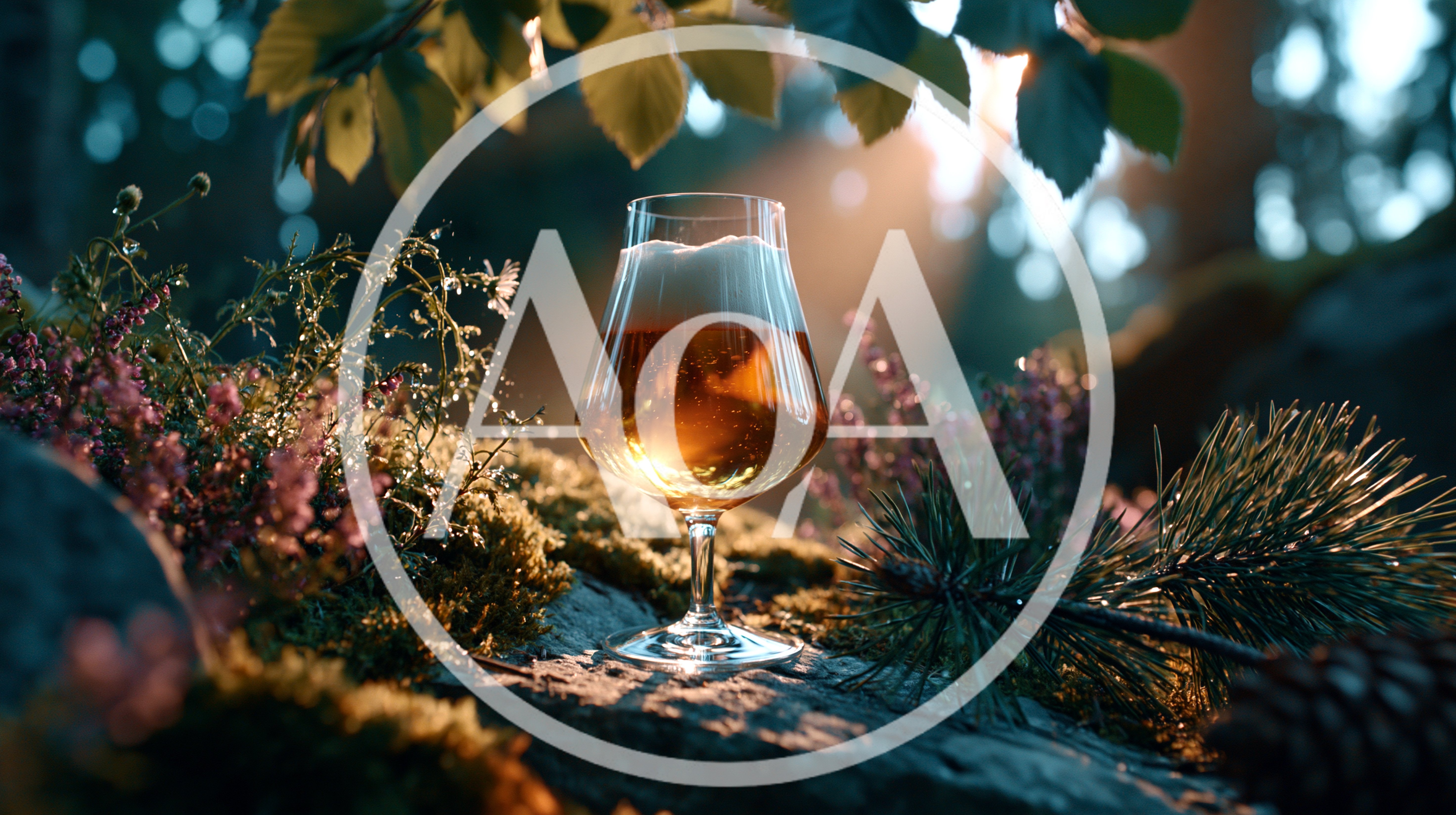 Glass Of Beer In A Forest Setting