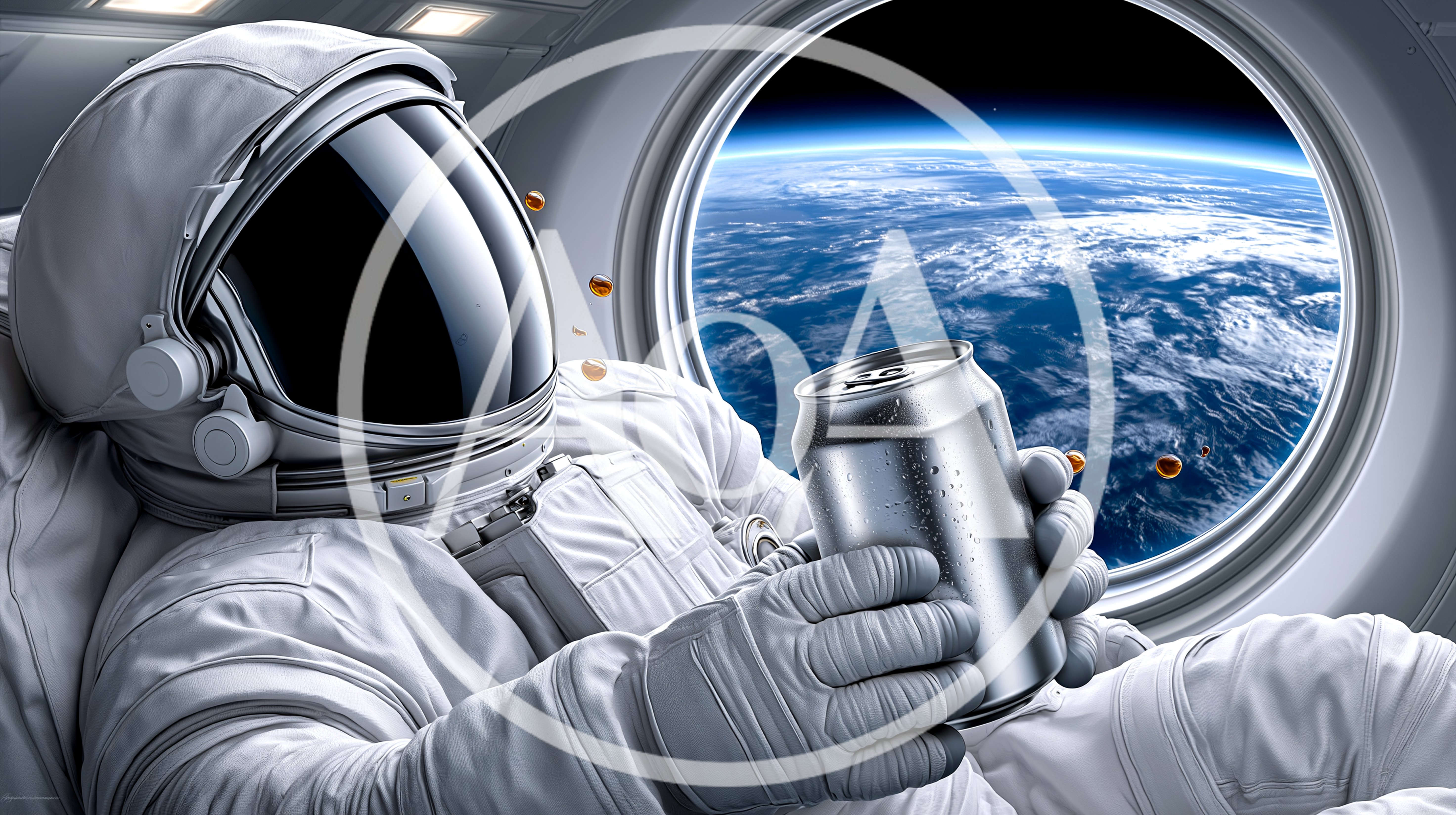 Astronaut Holding A Soda Can In Space