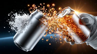 Astronauts Clinking Metal Soda Cans In Outer Space