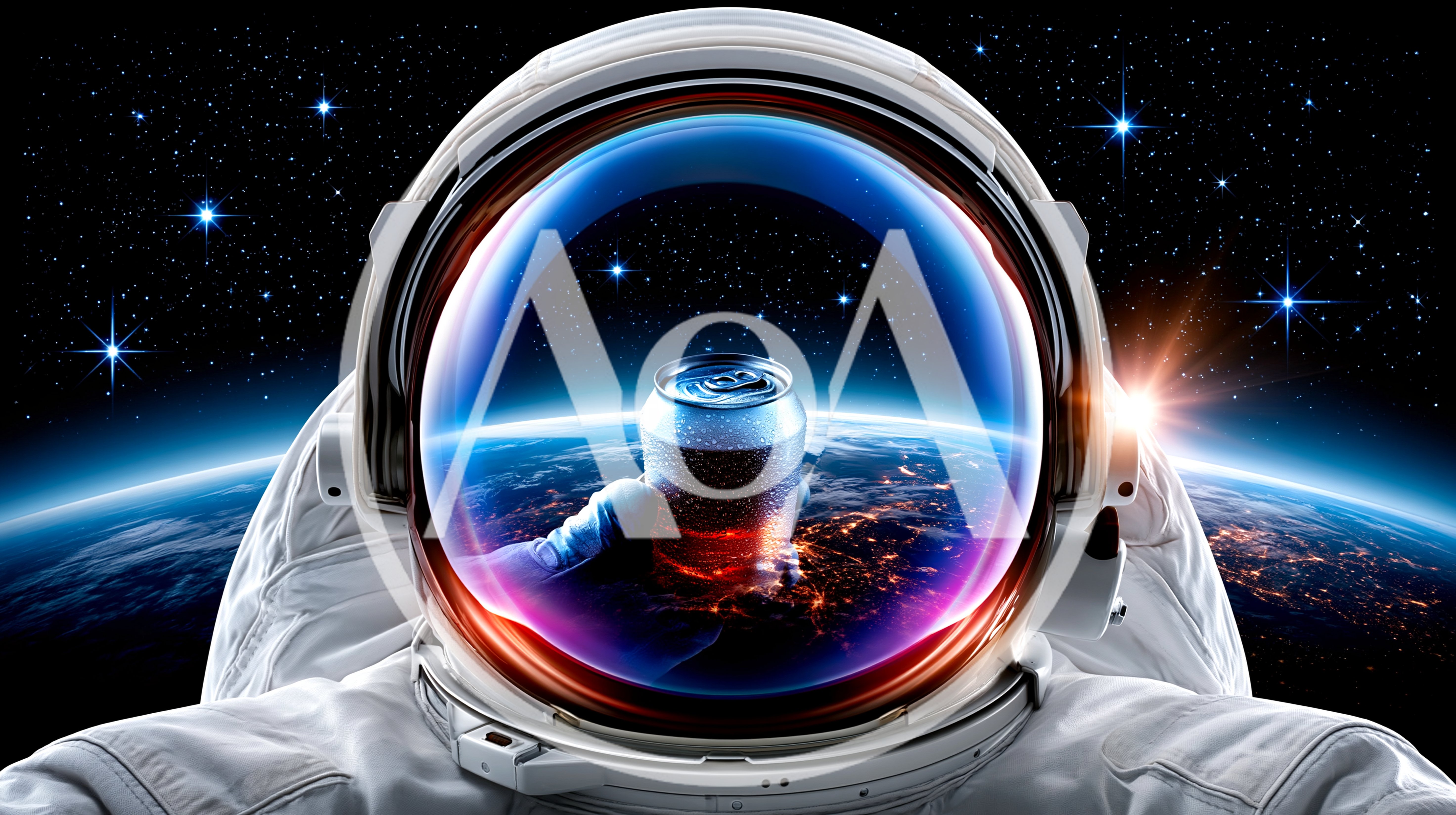 Astronaut Holding A Beverage Can In Outer Space