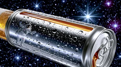Astronaut Reflection On A Cold Metallic Soda Can