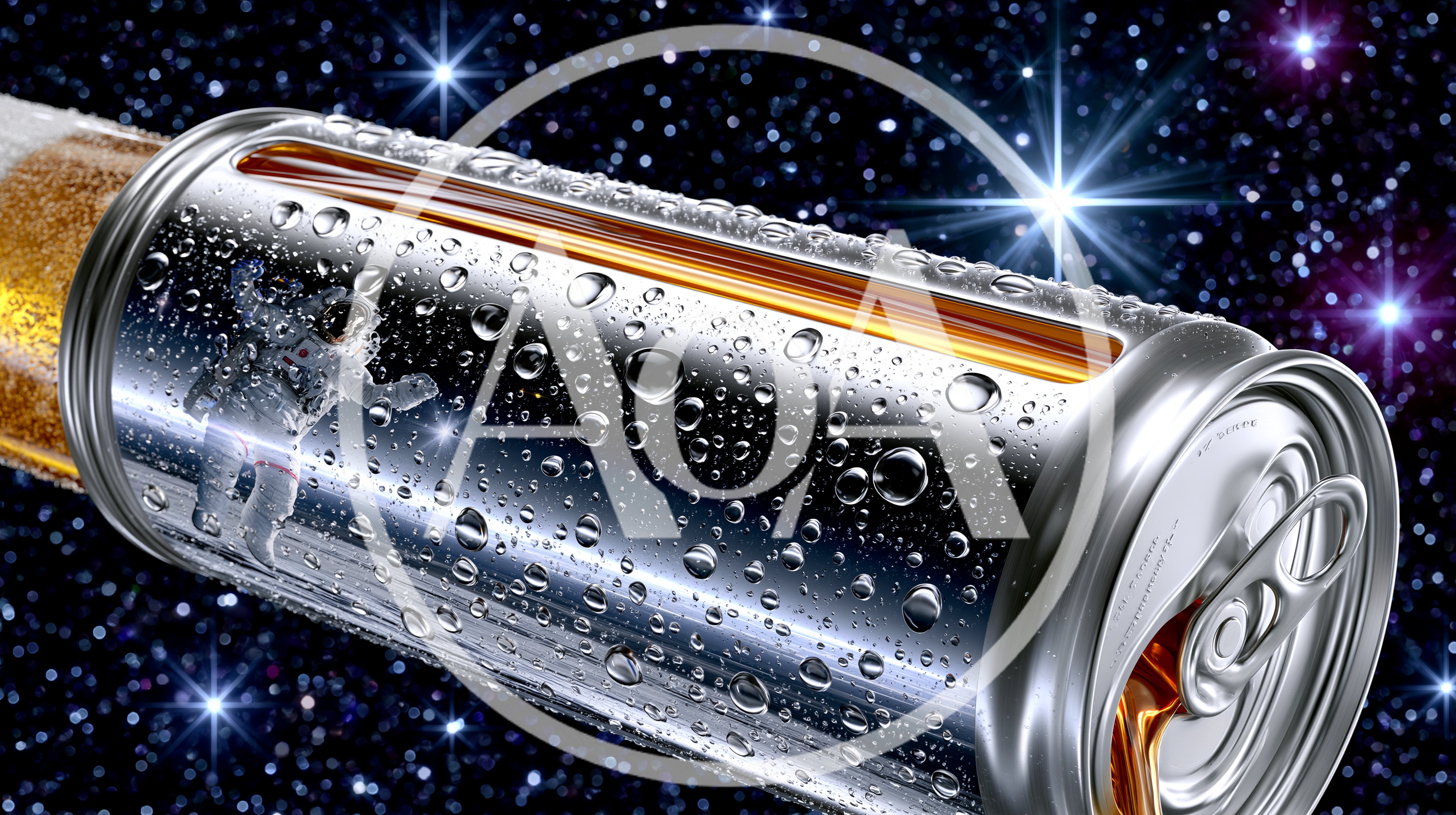 Astronaut Reflection On A Cold Metallic Soda Can