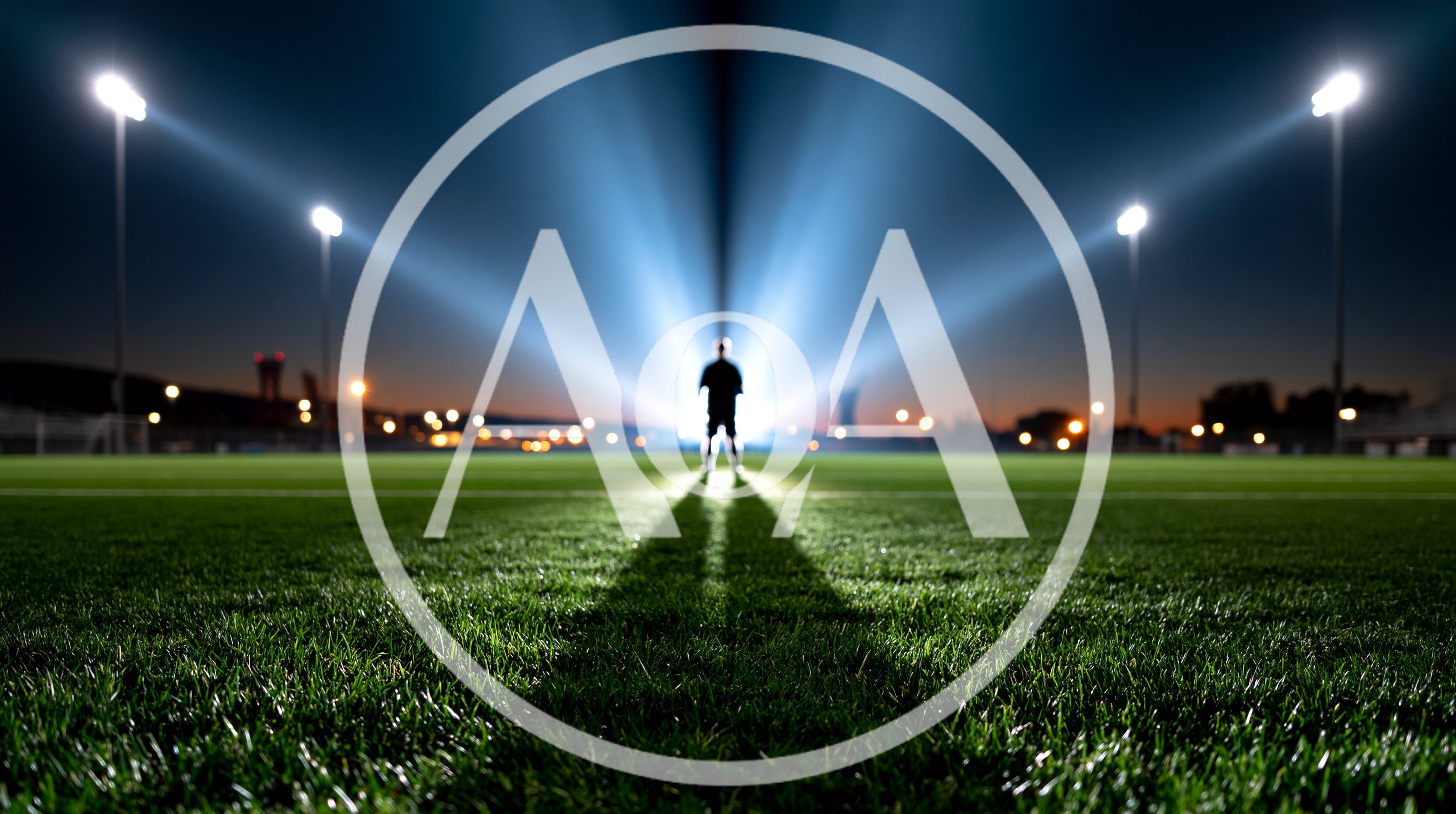 Silhouette Of A Soccer Player Standing On A Field
