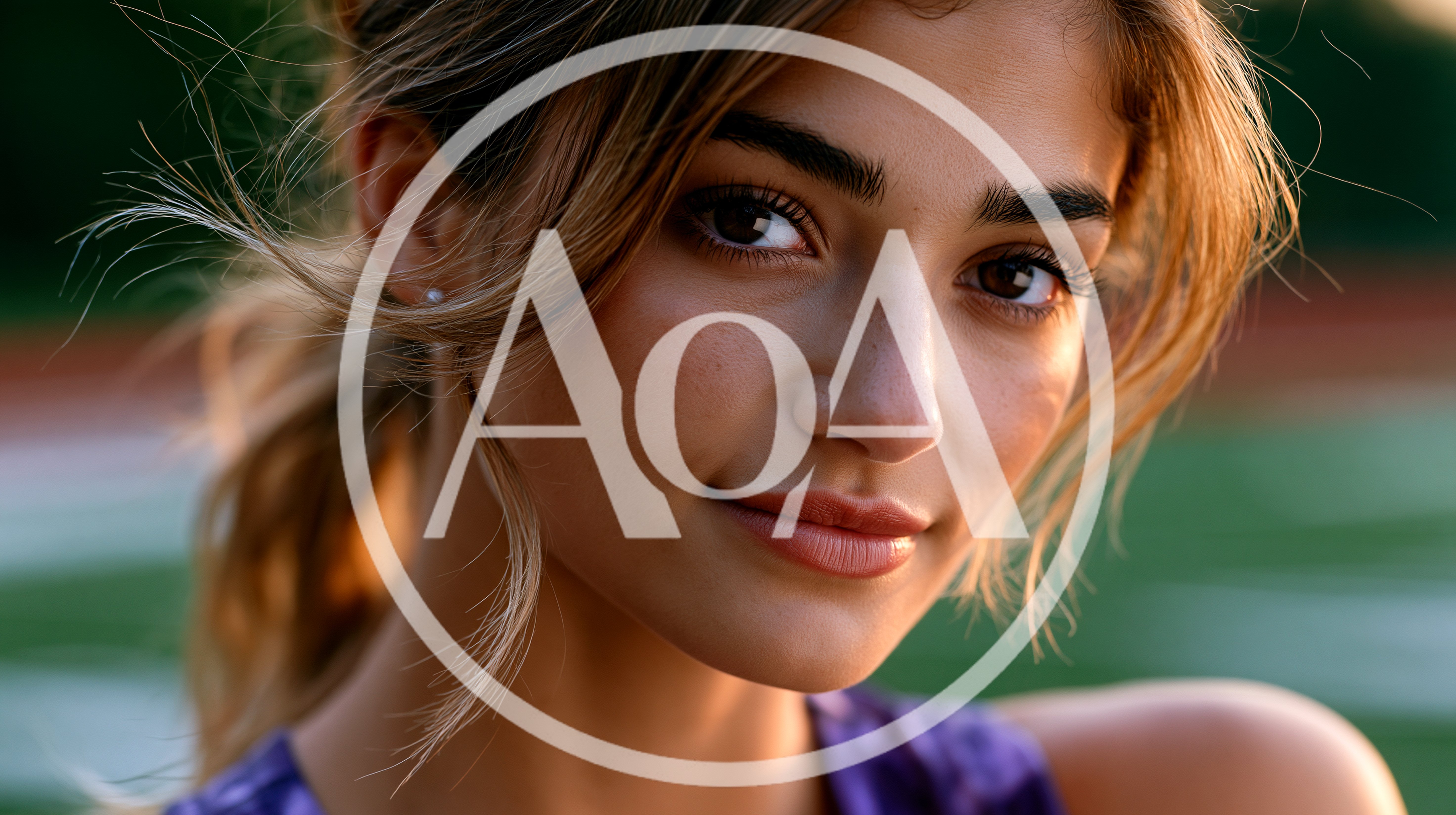 Portrait Of A Young Woman On A Sports Field