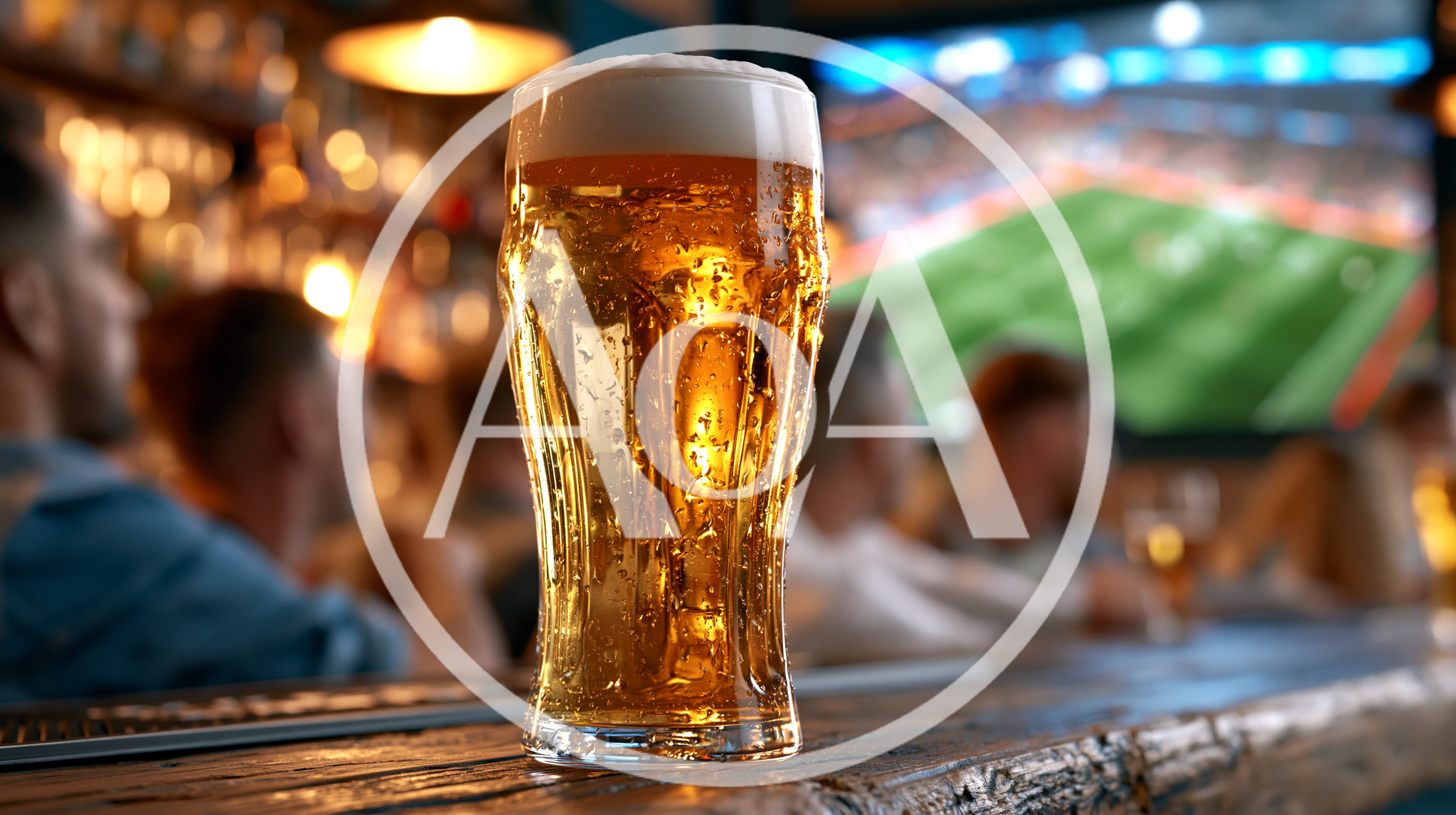 Cold Glass Of Beer In A Sports Bar