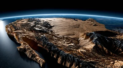 Topographic 3D Relief Map Of North America