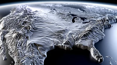3D Relief Map Of The United States