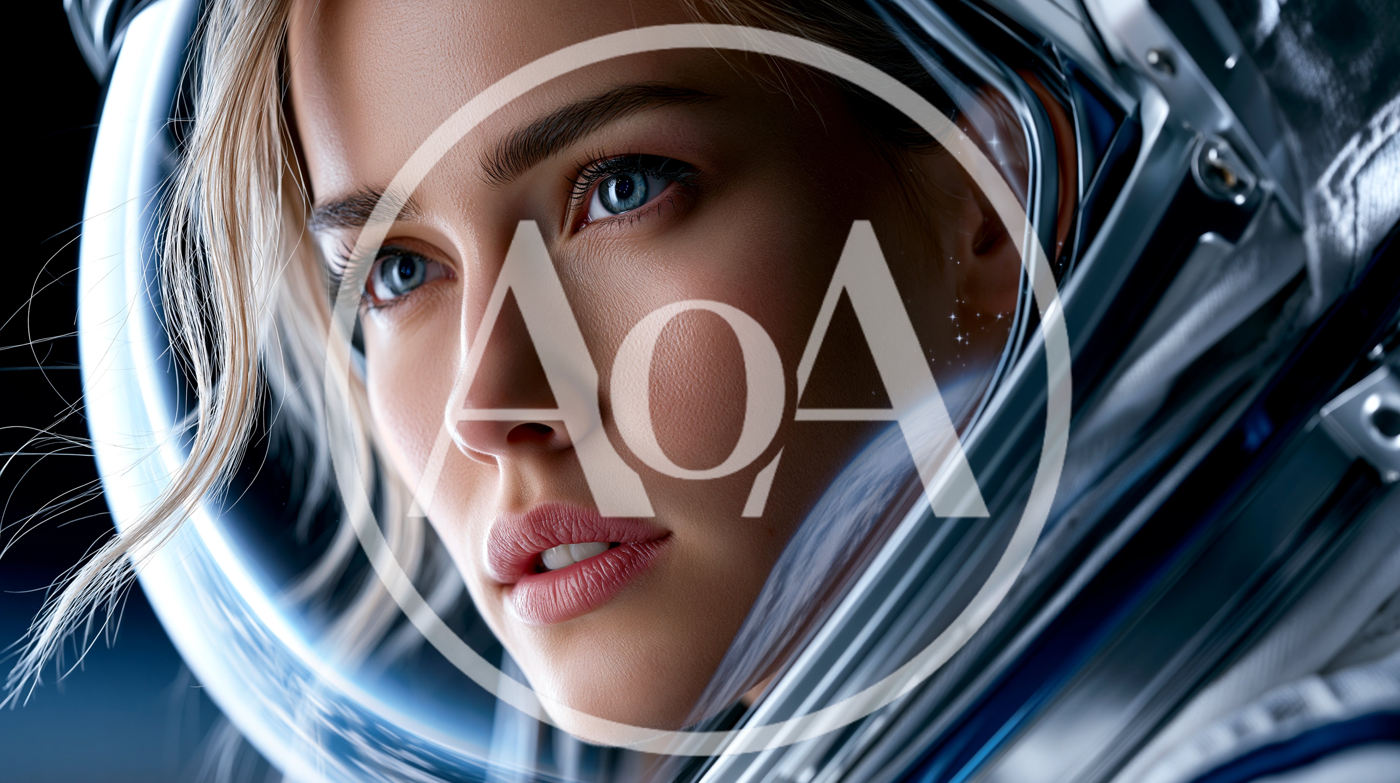 Close Up Portrait Of A Female Astronaut In Space