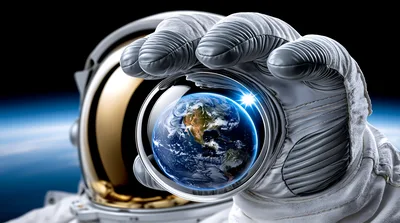 Astronaut Holding A Miniature Earth Globe In Space
