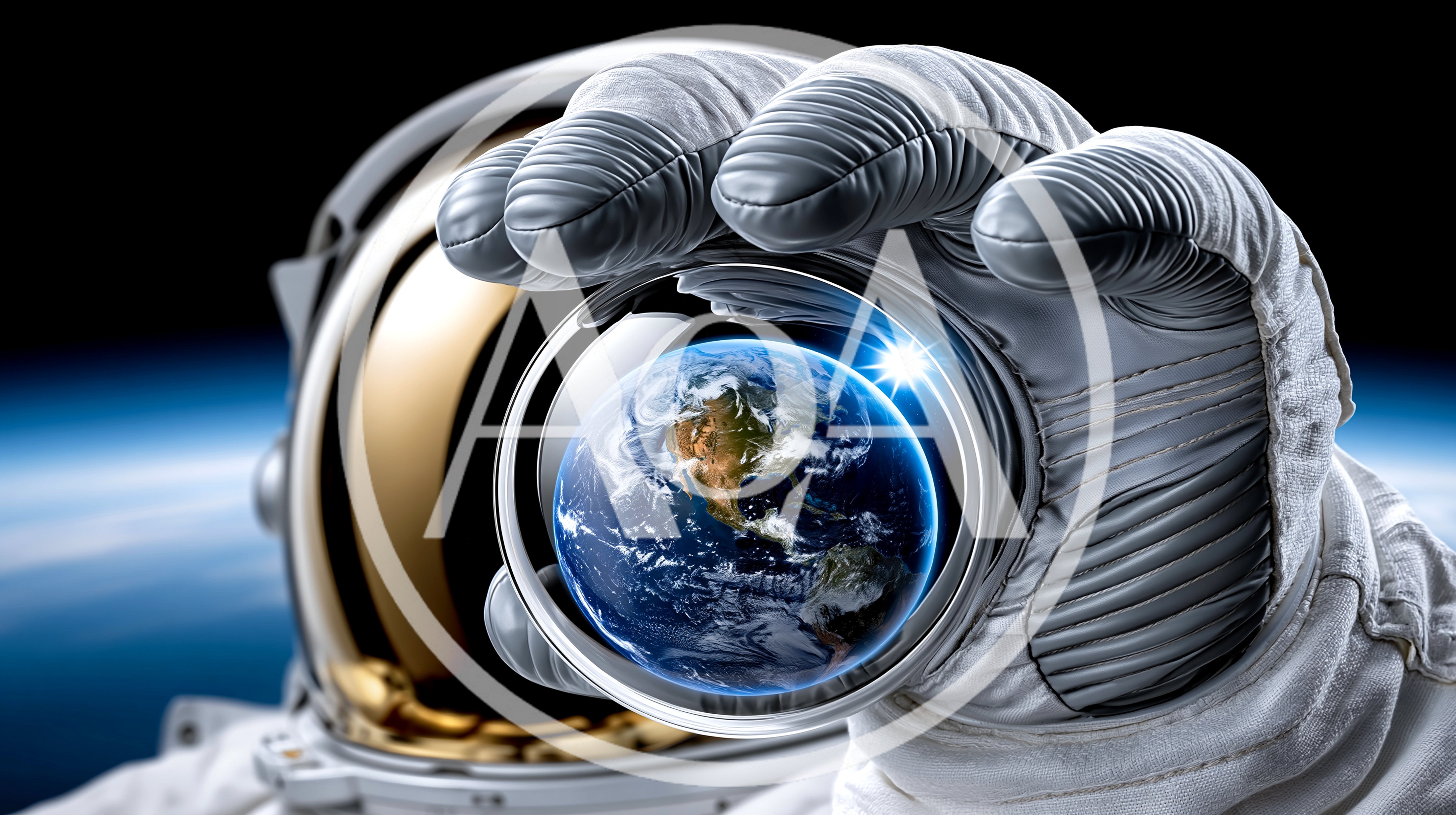 Astronaut Holding A Miniature Earth Globe In Space