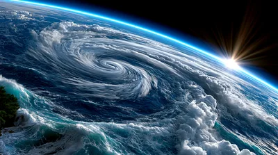 Massive Tropical Cyclone Swirling Over Earth From Space