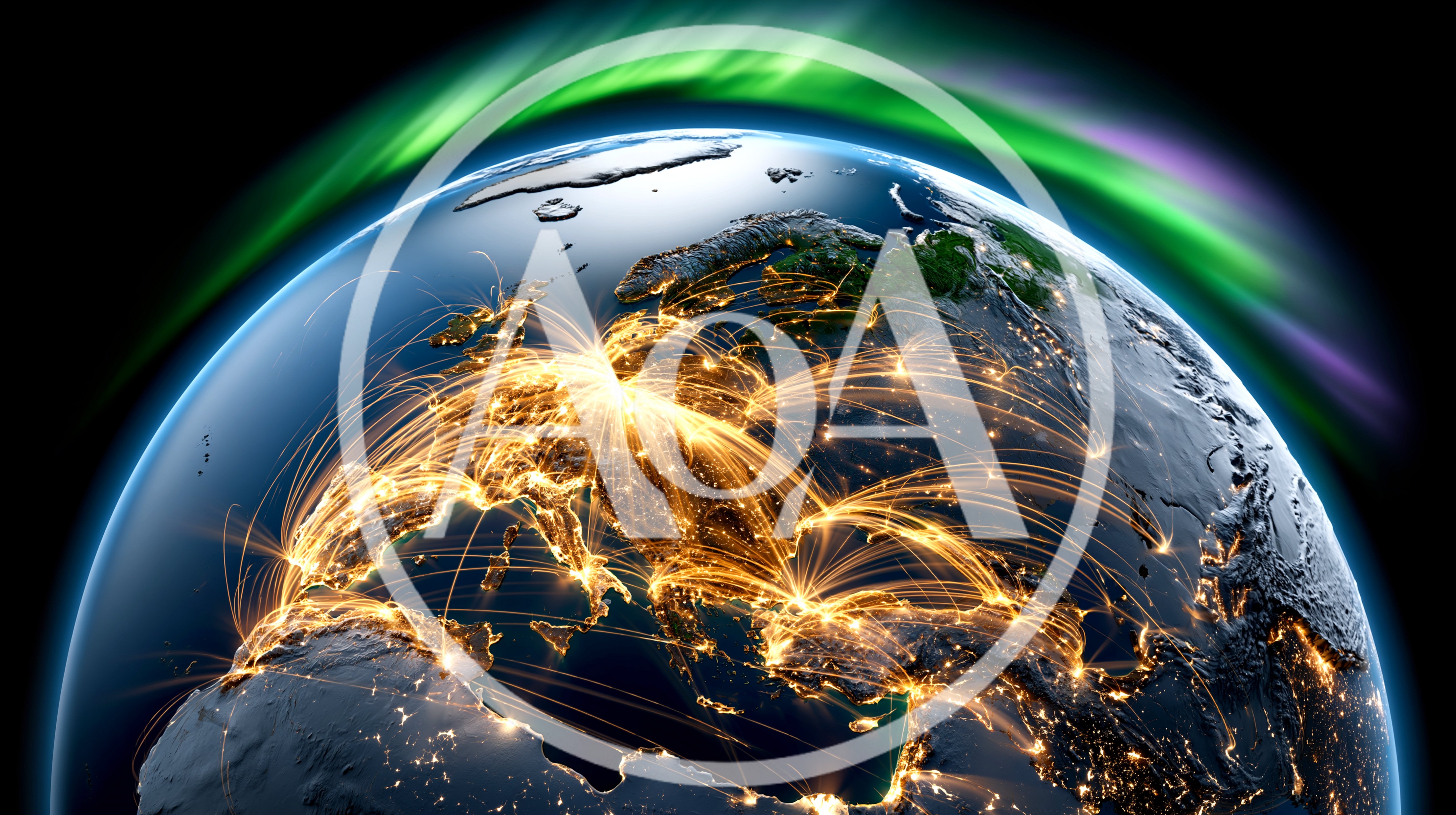 Global Network Connectivity Over Europe At Night