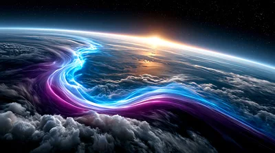 Abstract Cosmic Energy Flow Over Earth Atmosphere