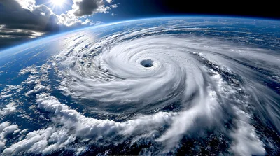 Satellite View Of A Massive Tropical Cyclone