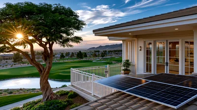Solar Panels Installed On A Luxury Golf Course Home