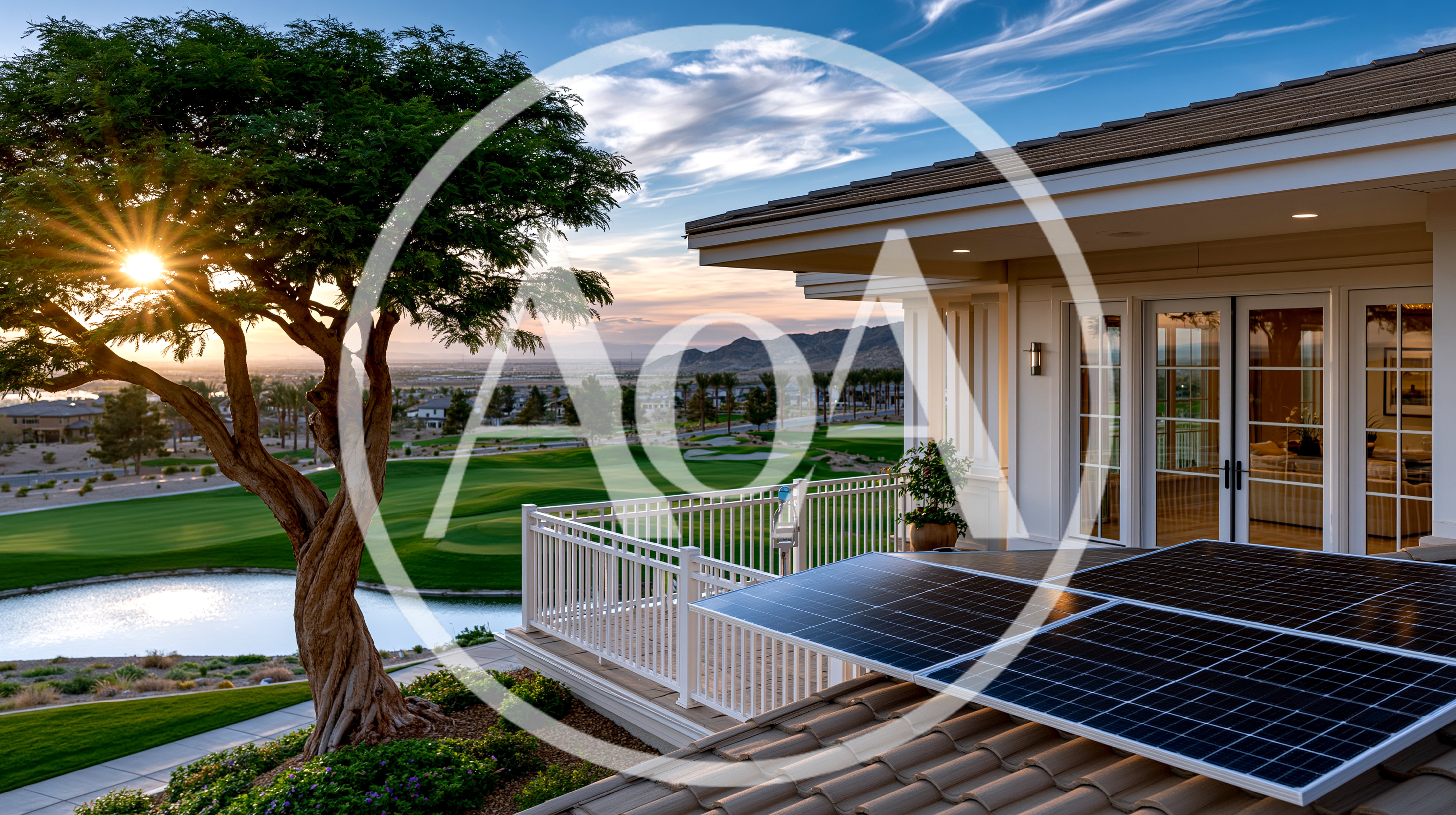 Solar Panels Installed On A Luxury Golf Course Home
