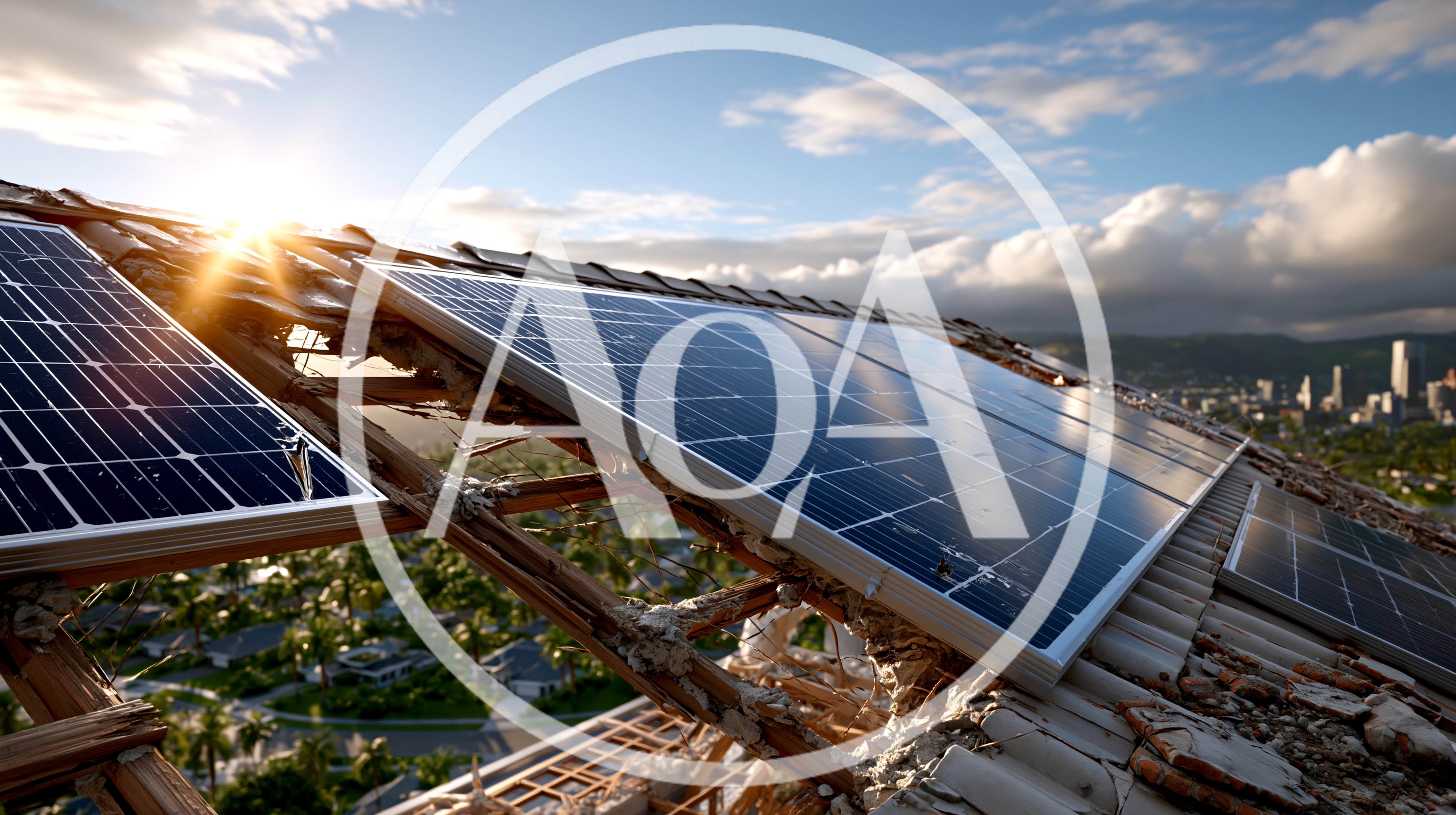 Solar Panels Installed On Damaged Residential Roof