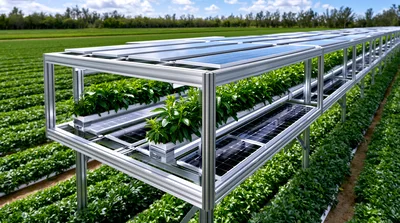Agrivoltaic Farming System With Solar Panels And Crops
