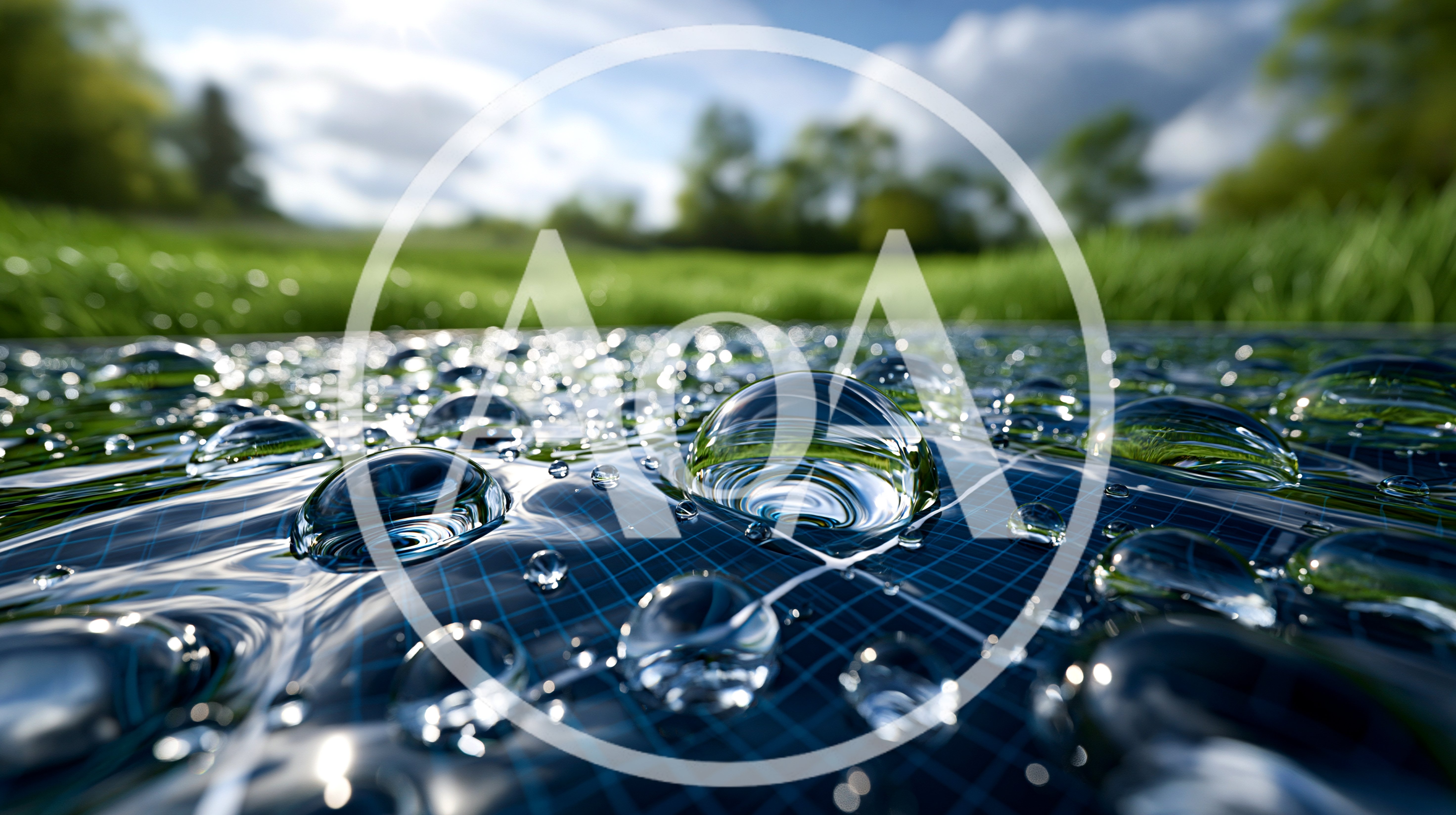 Water Droplets On A Solar Panel Surface