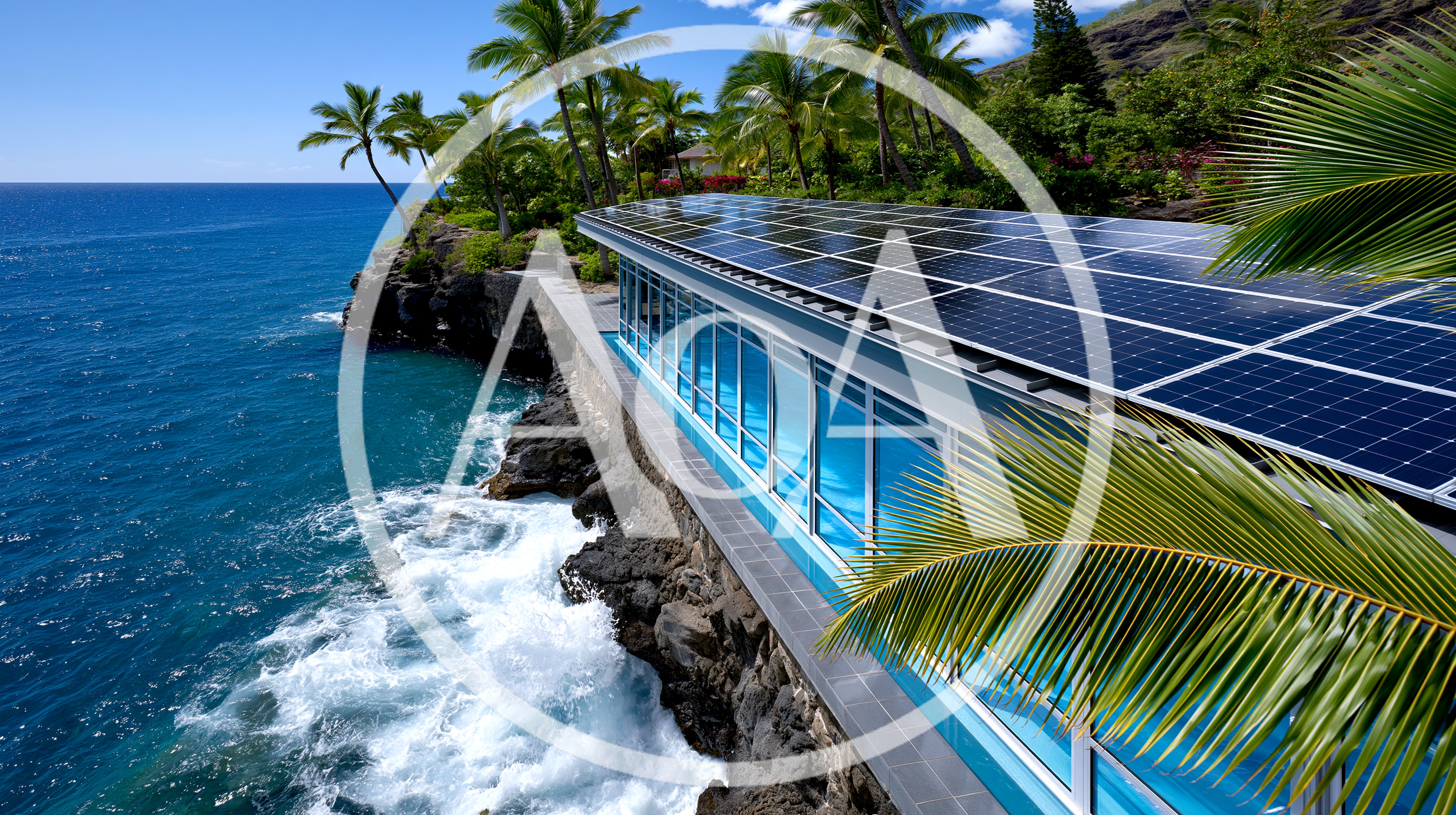 Modern Solar Powered Villa Overlooking Tropical Ocean Cliff