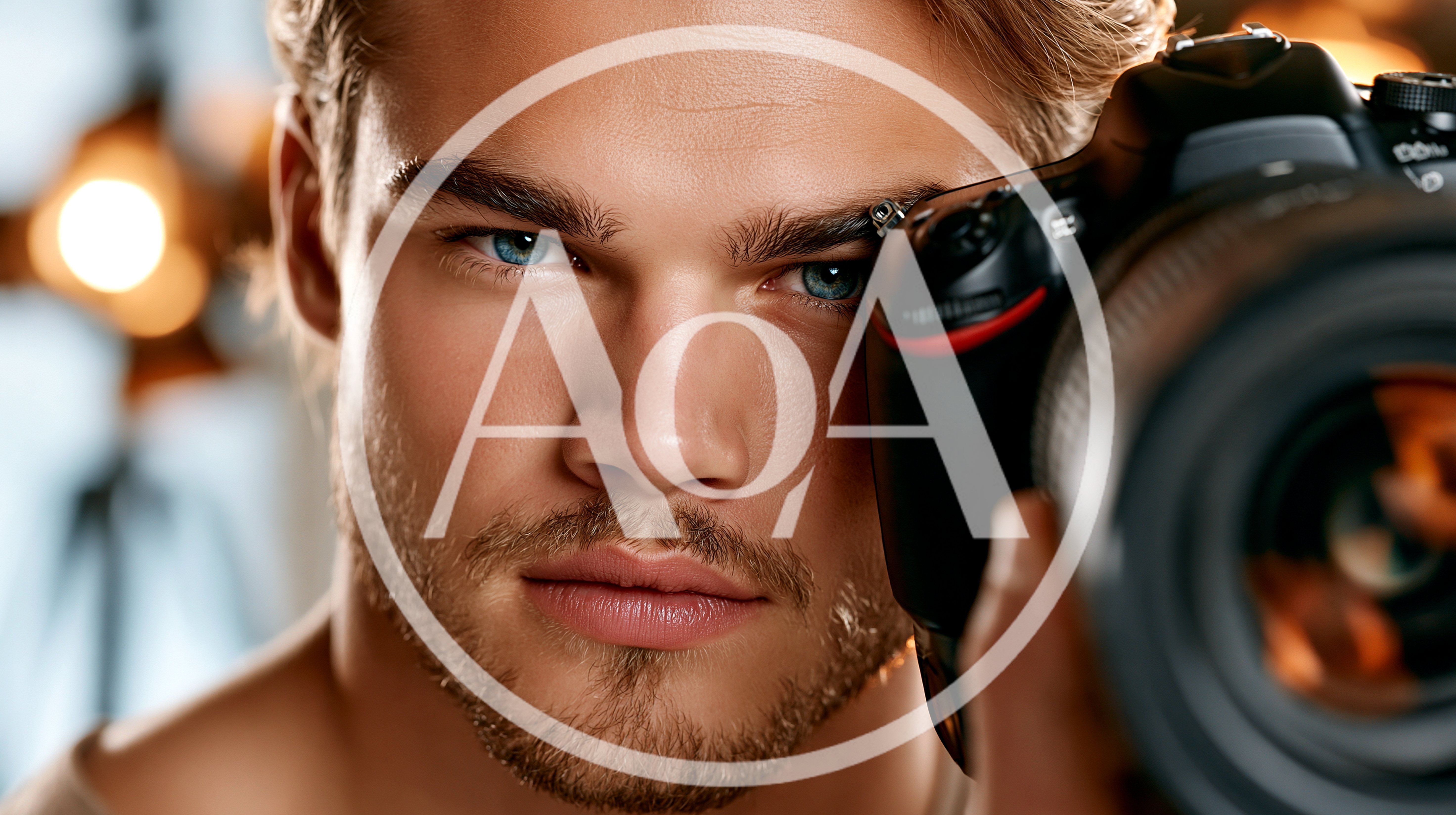 Handsome Male Photographer Holding Professional DSLR Camera