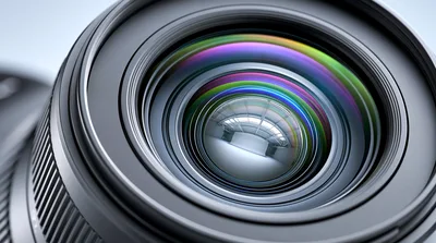 Close Up Of A Professional Camera Lens