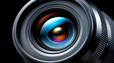 Close Up Of A Professional Camera Lens
