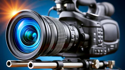Professional Video Camera Mounted On A Studio Rig