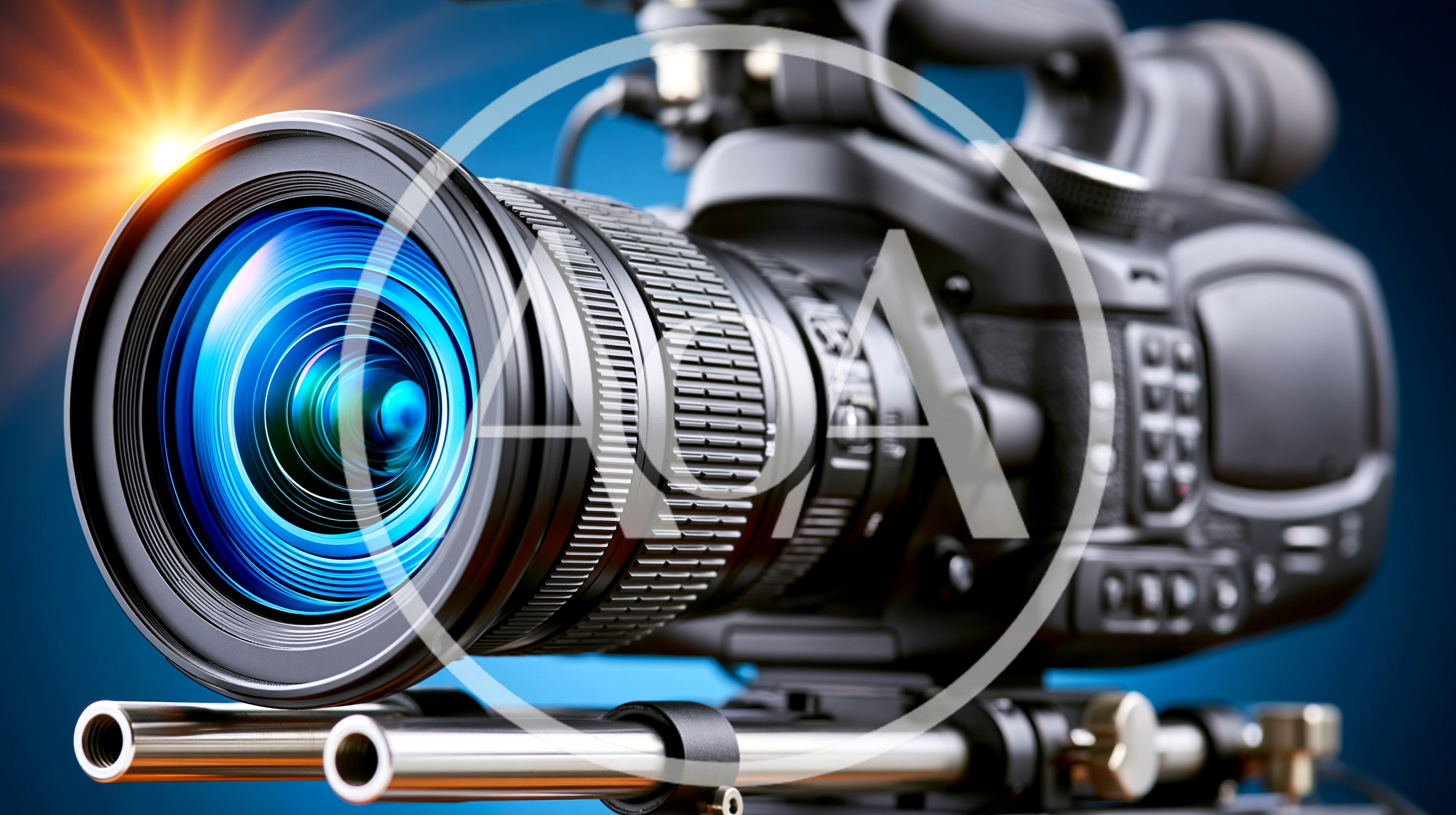 Professional Video Camera Mounted On A Studio Rig