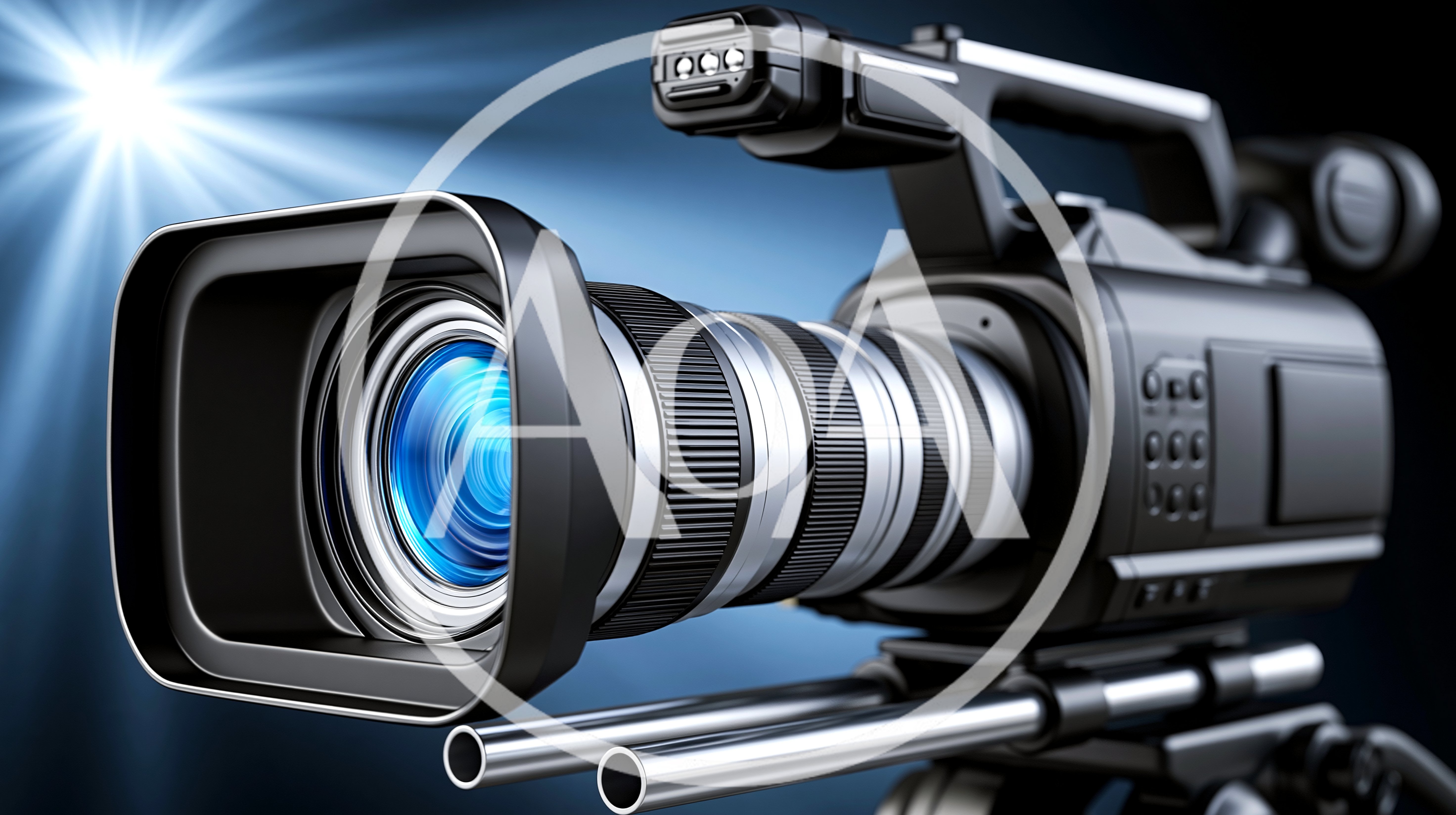 Professional Broadcast Video Camera On A Tripod