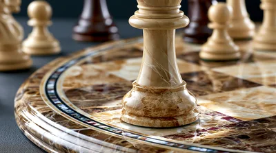 Close Up Of A Marble Chess Set
