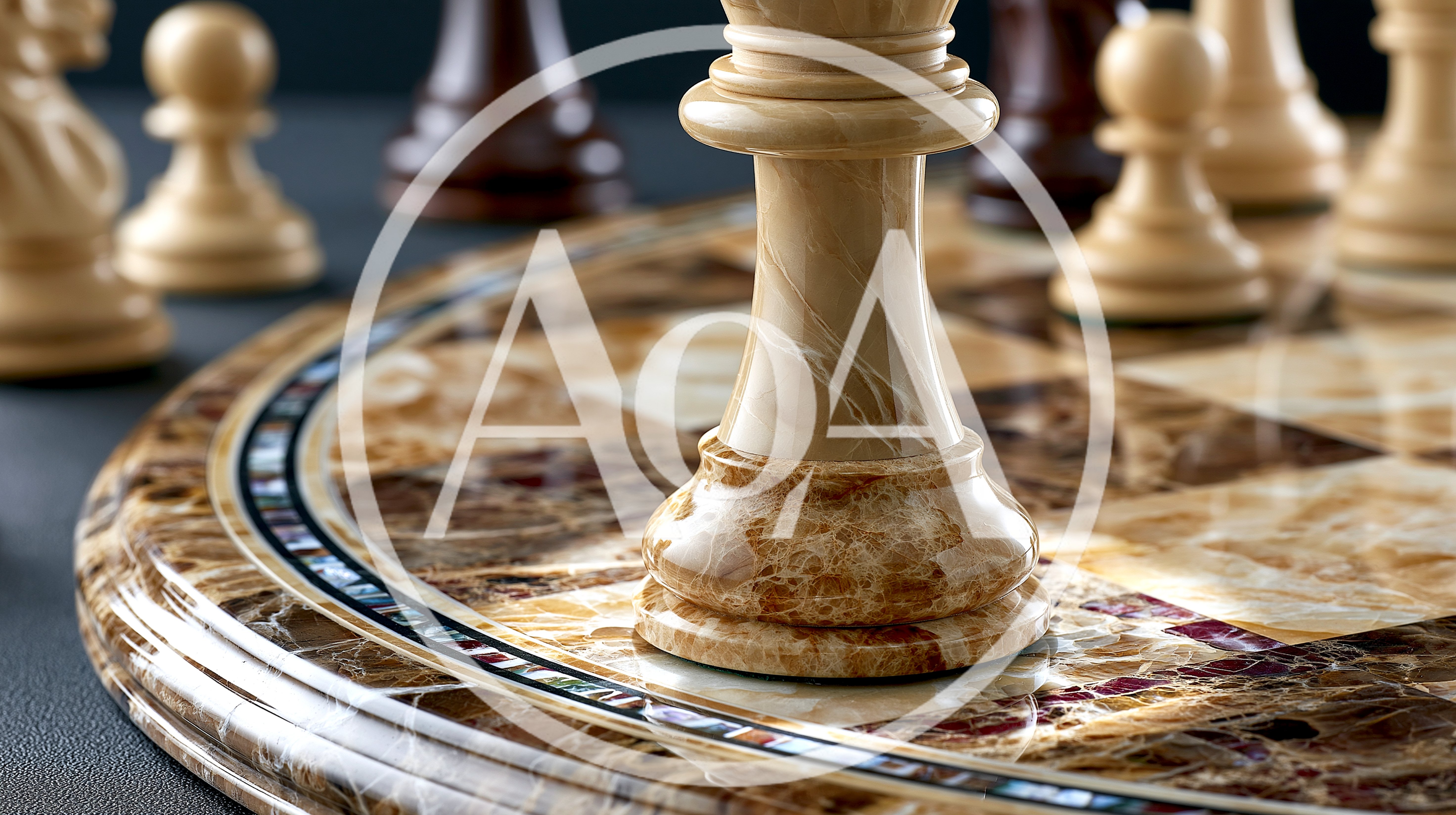 Close Up Of A Marble Chess Set