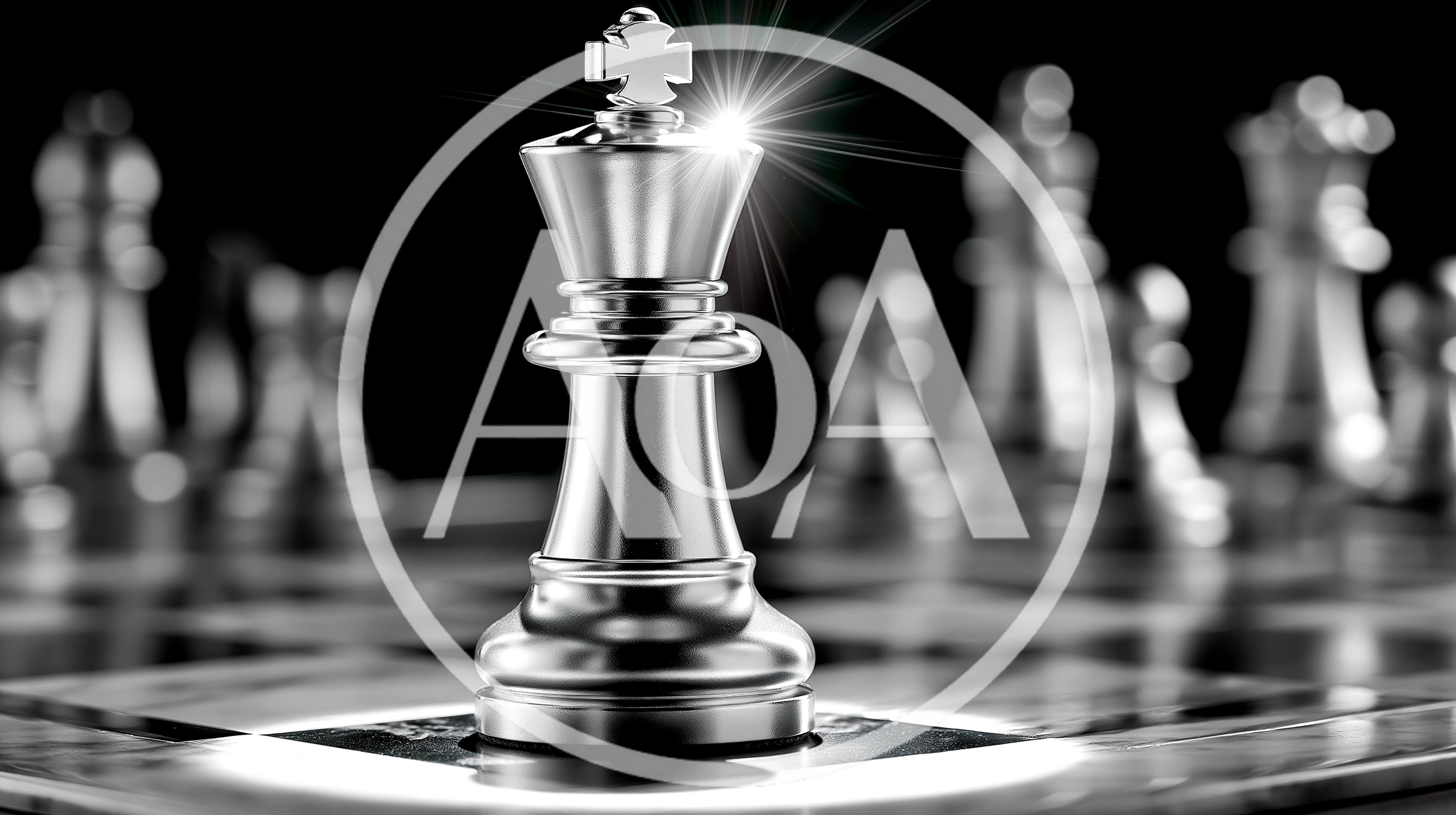 Silver Chess King Piece on a Marble Board