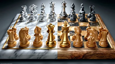 Luxury Chess Set With Gold And Silver Pieces