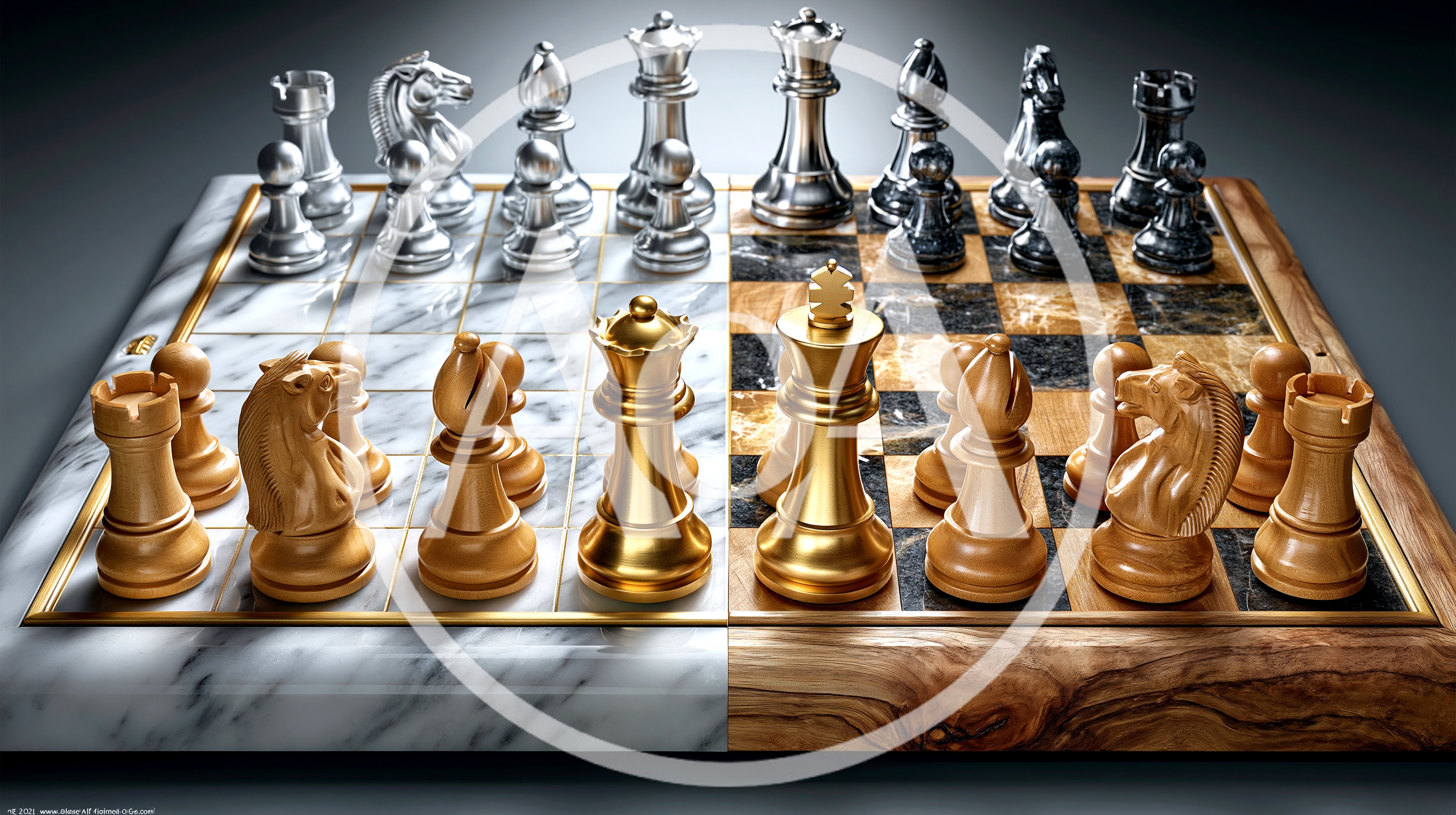 Luxury Chess Set With Gold And Silver Pieces