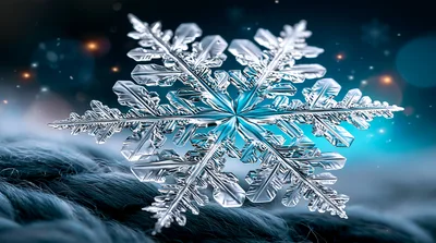 Macro Close Up Of A Detailed Crystal Snowflake